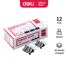 Deli Binder Clips 15mm