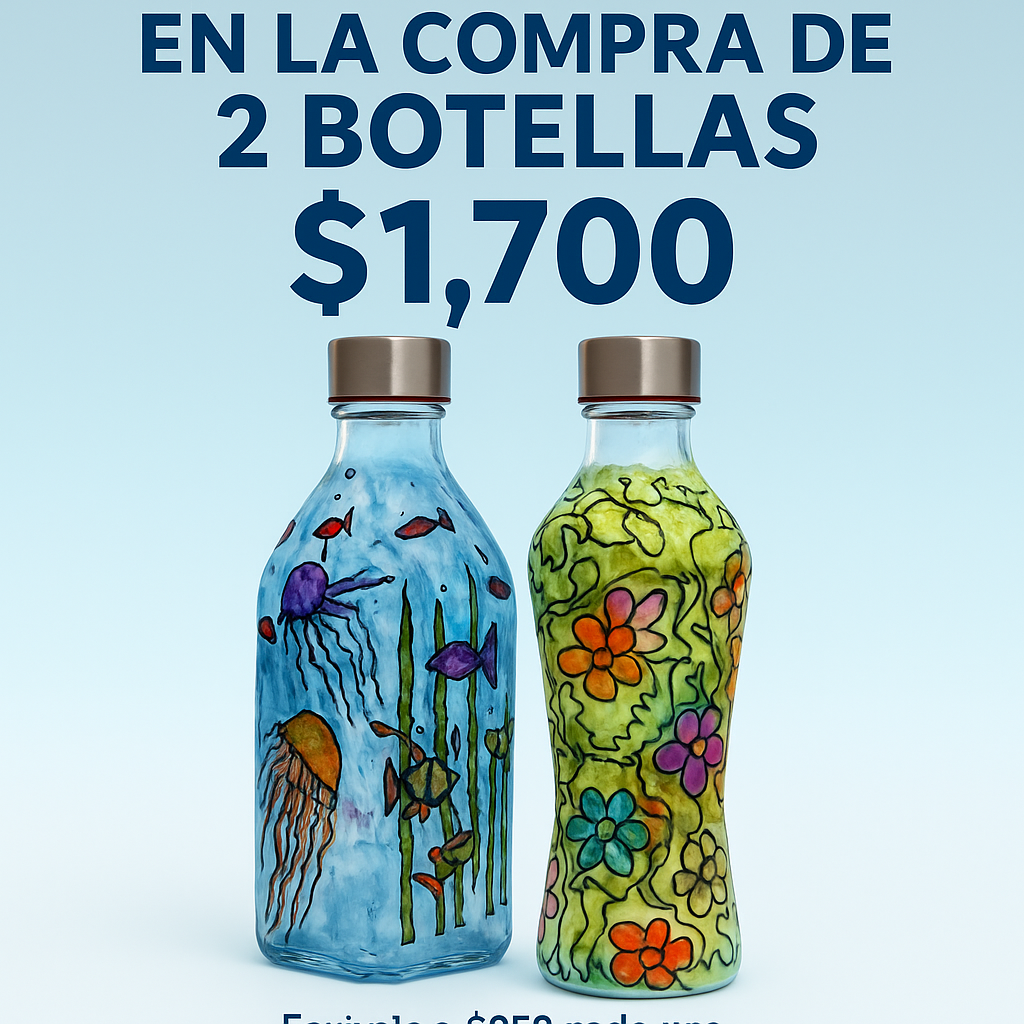 🌿 Botellas de Cristal Pintadas a Mano – Arte y Sustentabilidad