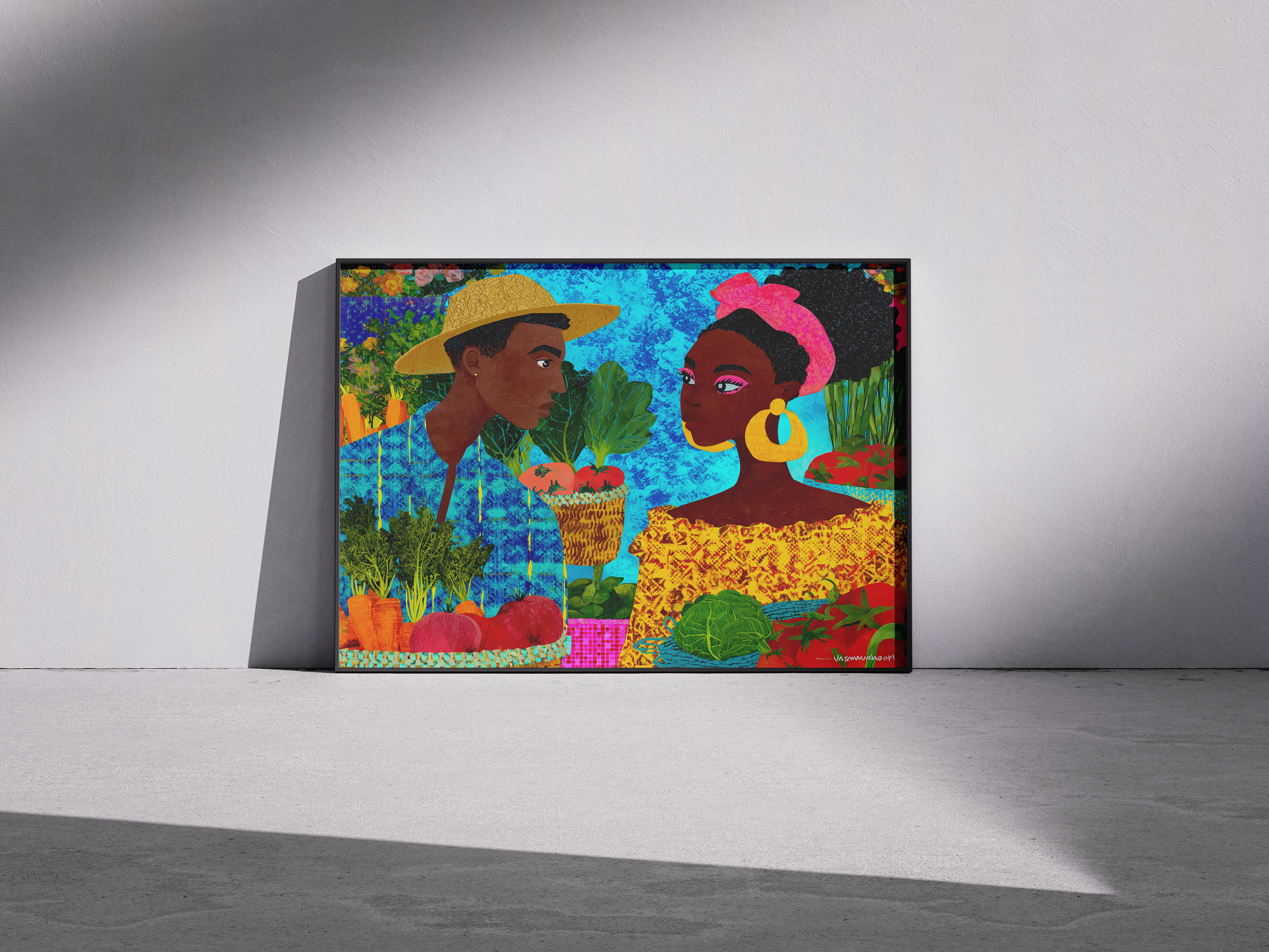 Vibrant Tropical Market Artwork