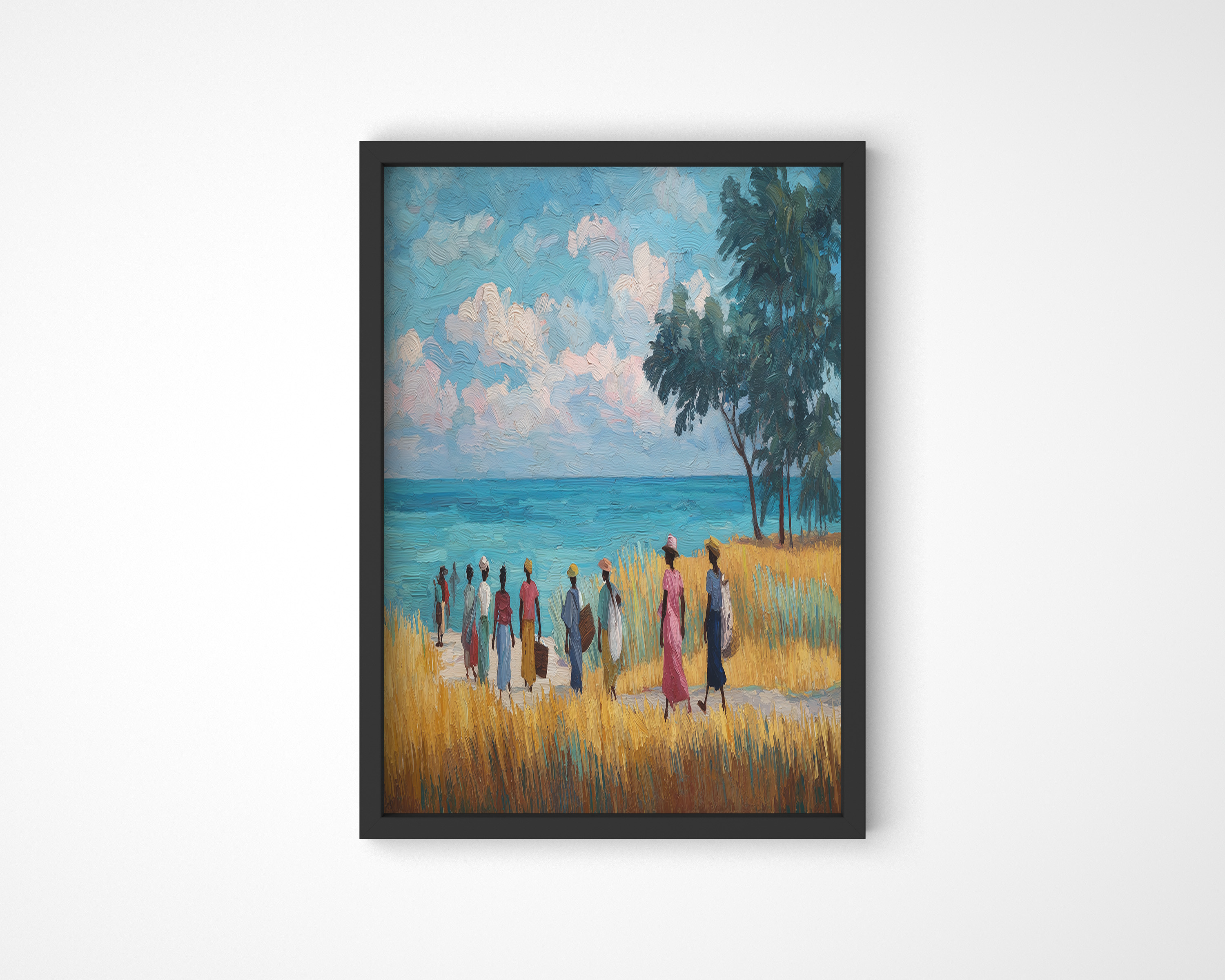 Framed Coastal Art Painting
