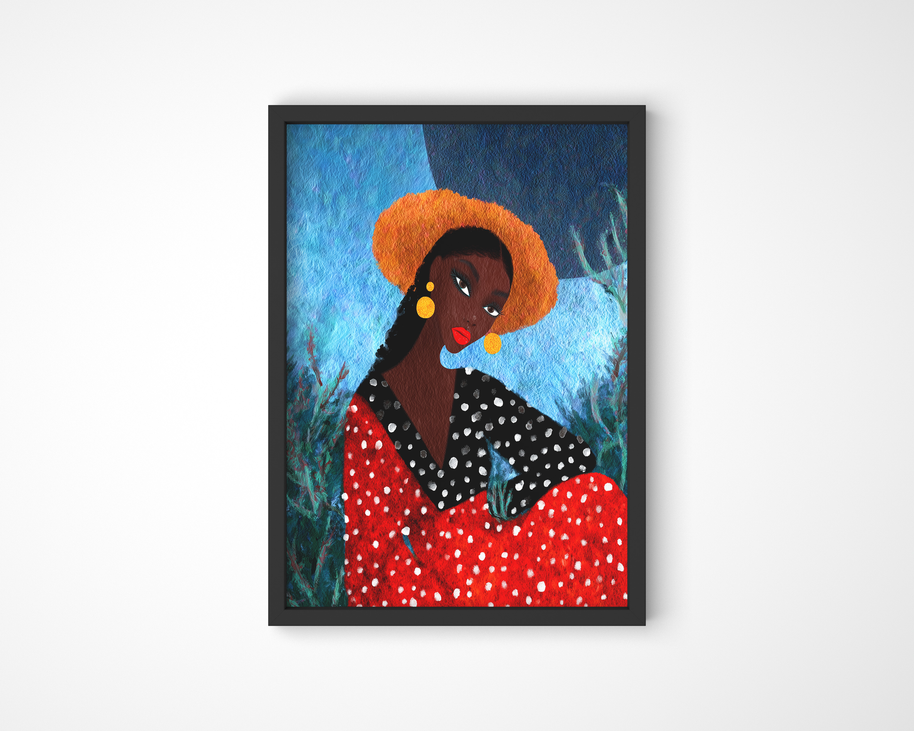 Polka Dot Lady Art Print
