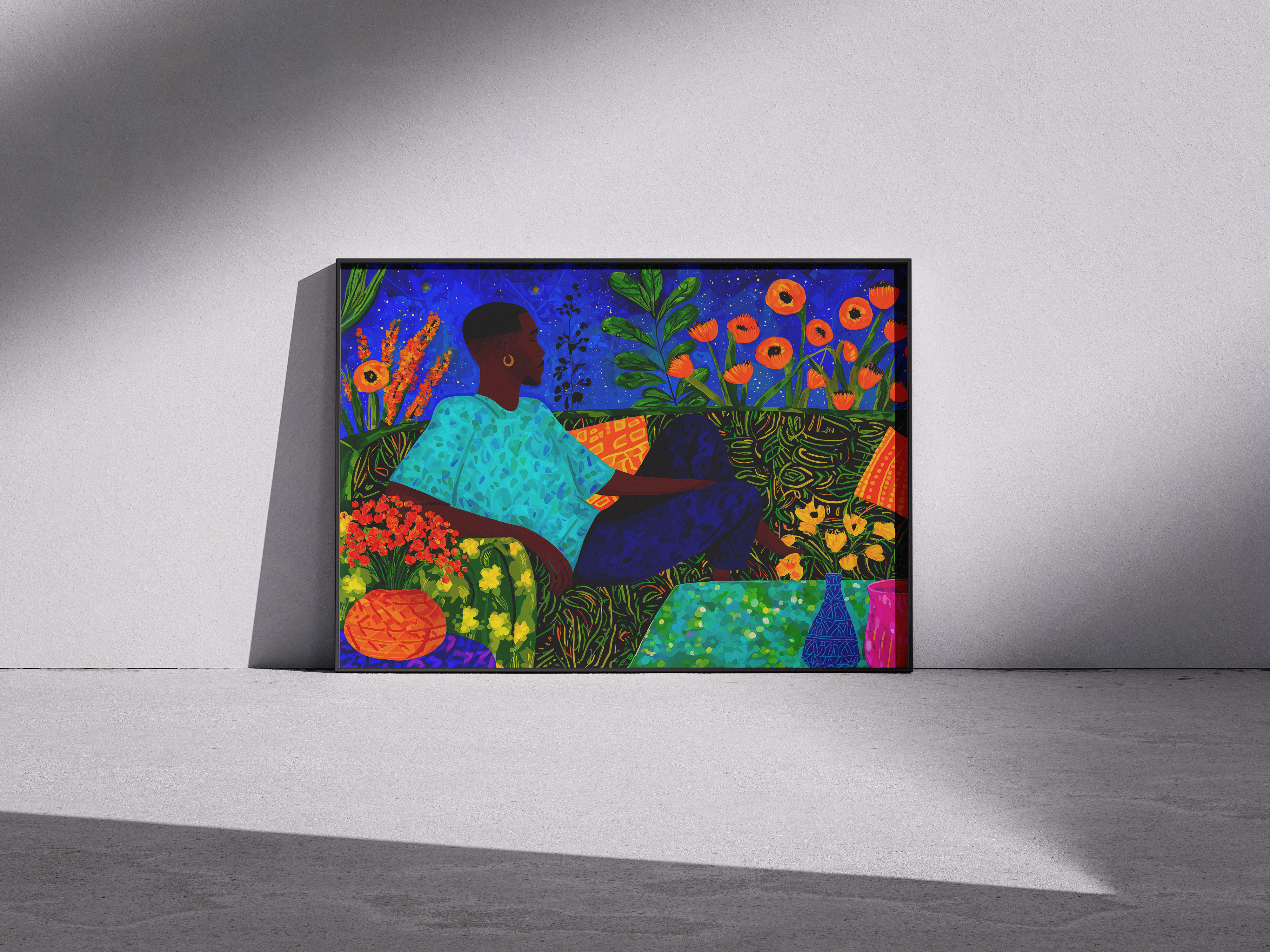 Vibrant Garden Lounge Canvas Art