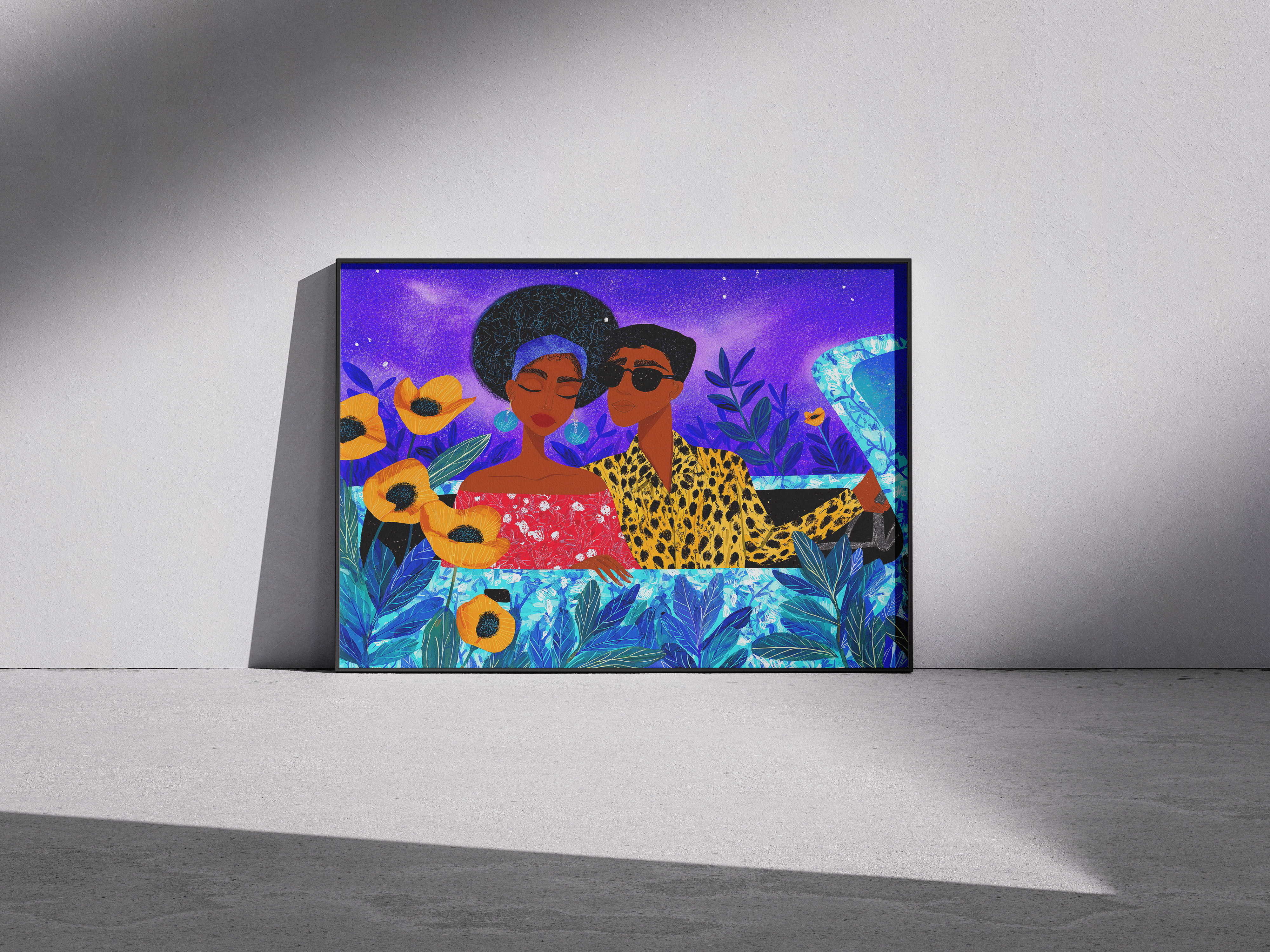 Vibrant Afrocentric Couple Art Print