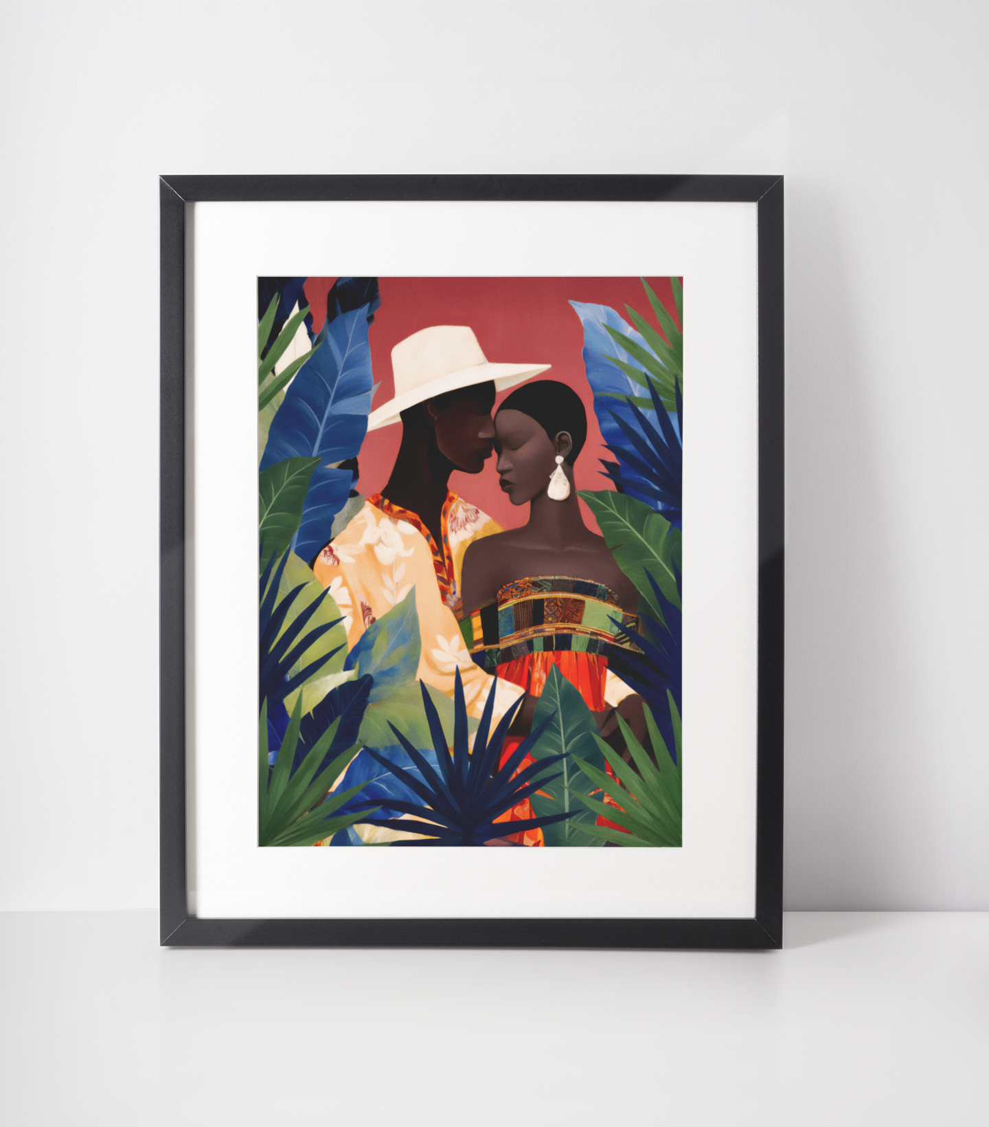 Tropical Art Print in Black Frame