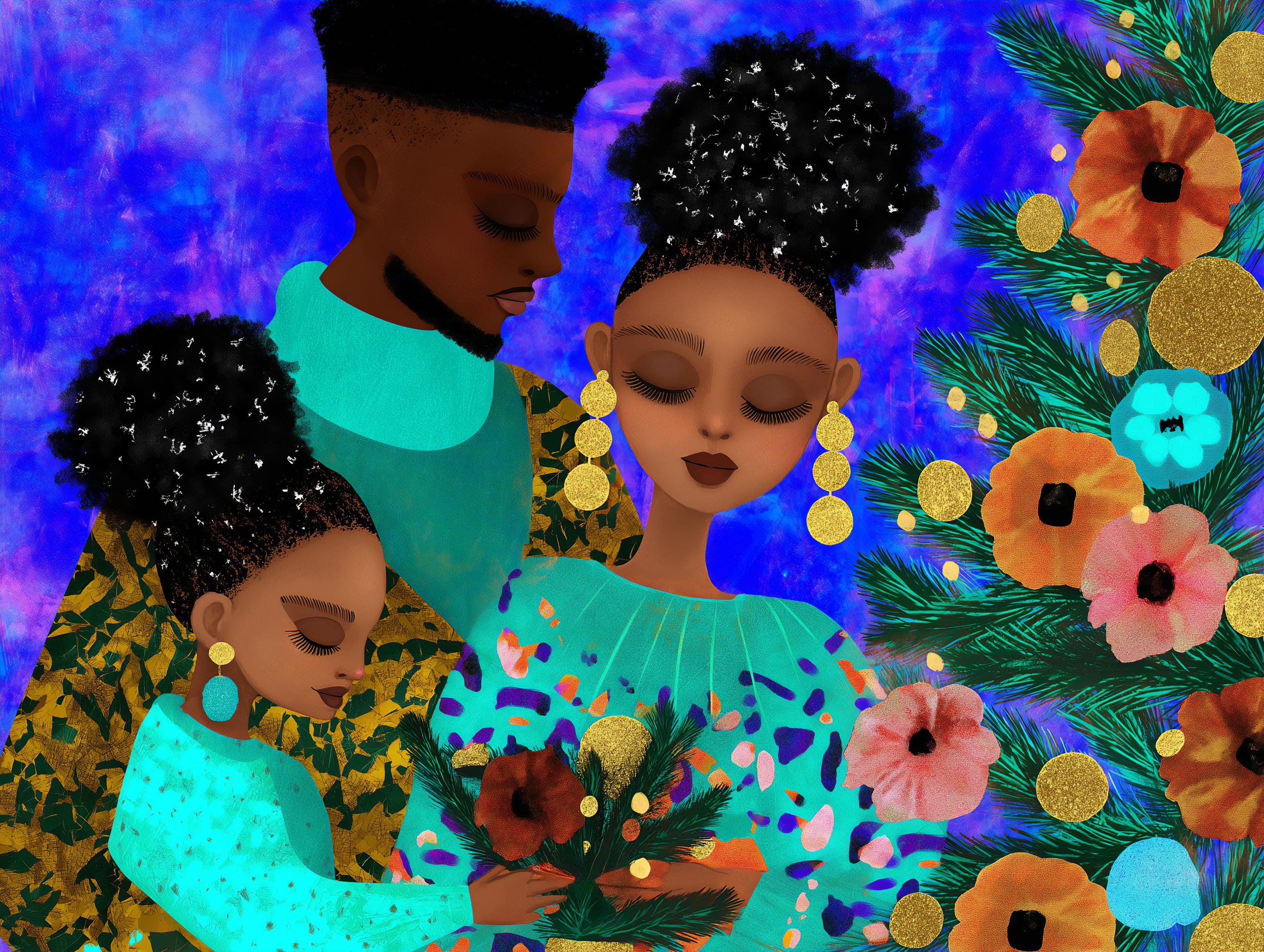 Vibrant Family Portrait Art Print