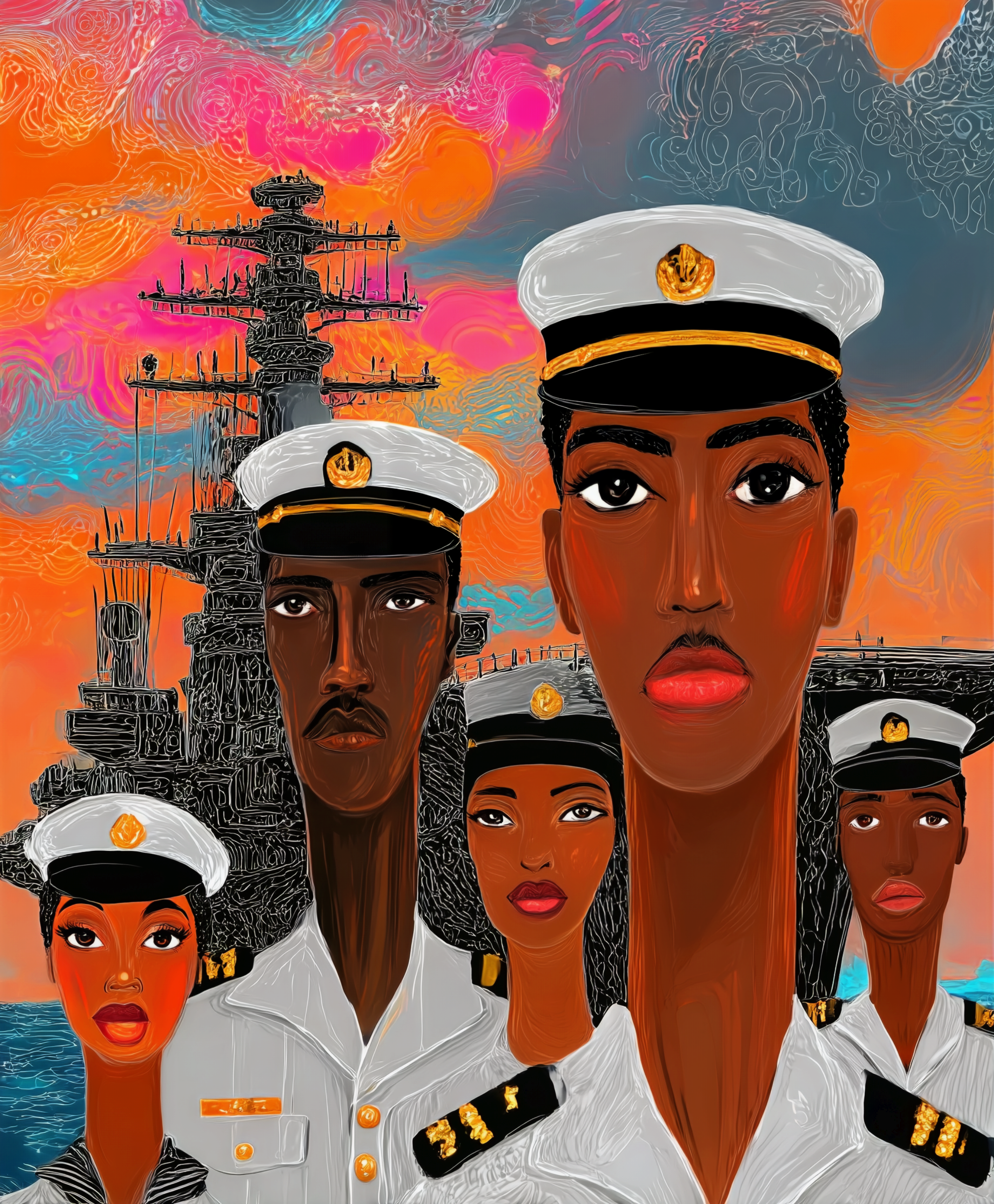 Navy Officers Art Print