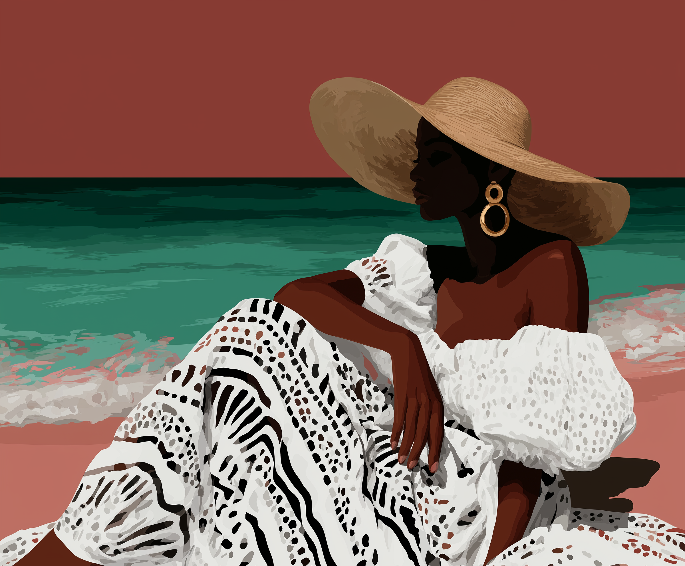 Beach Lady Art Print