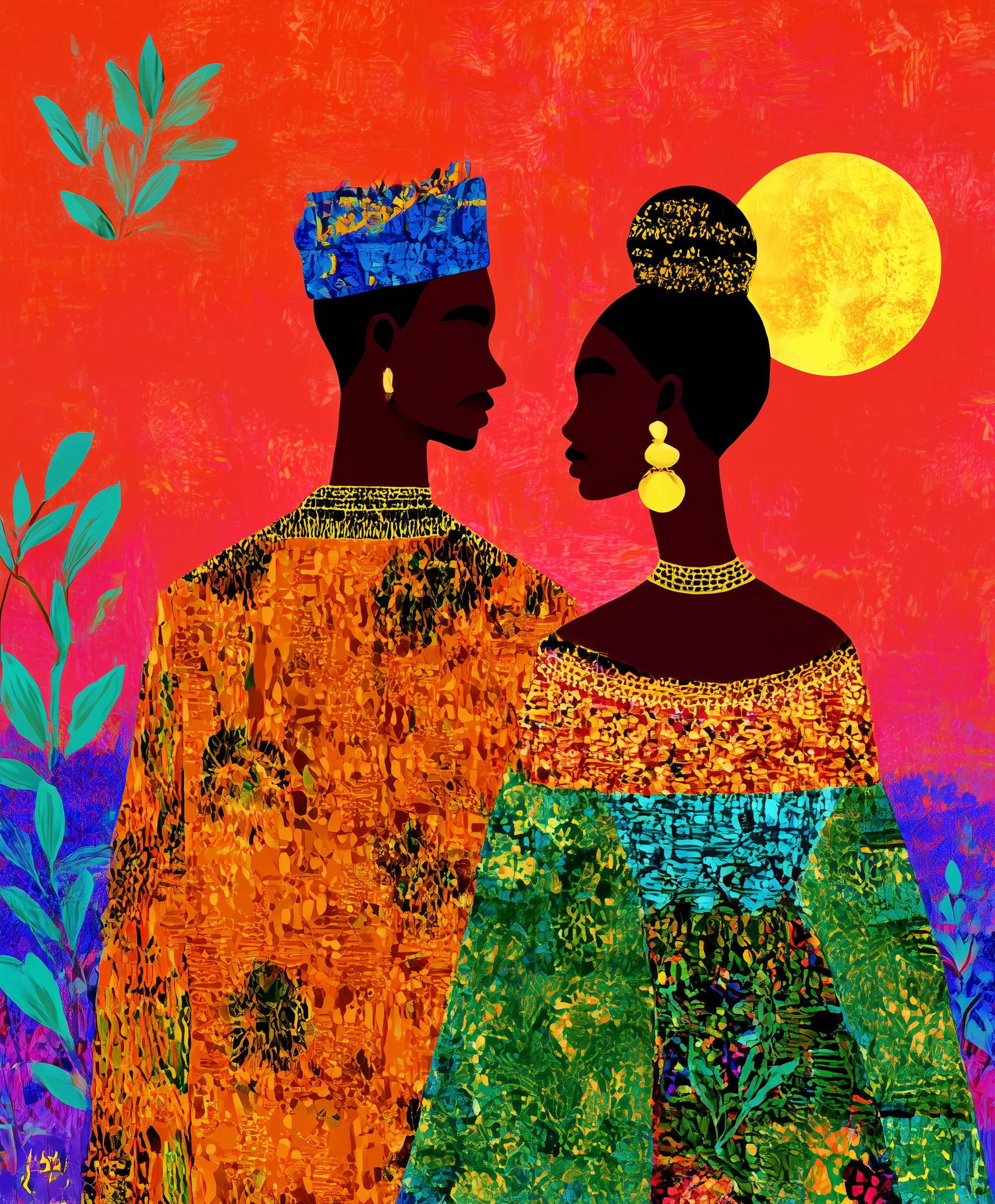 African Couple Art Print