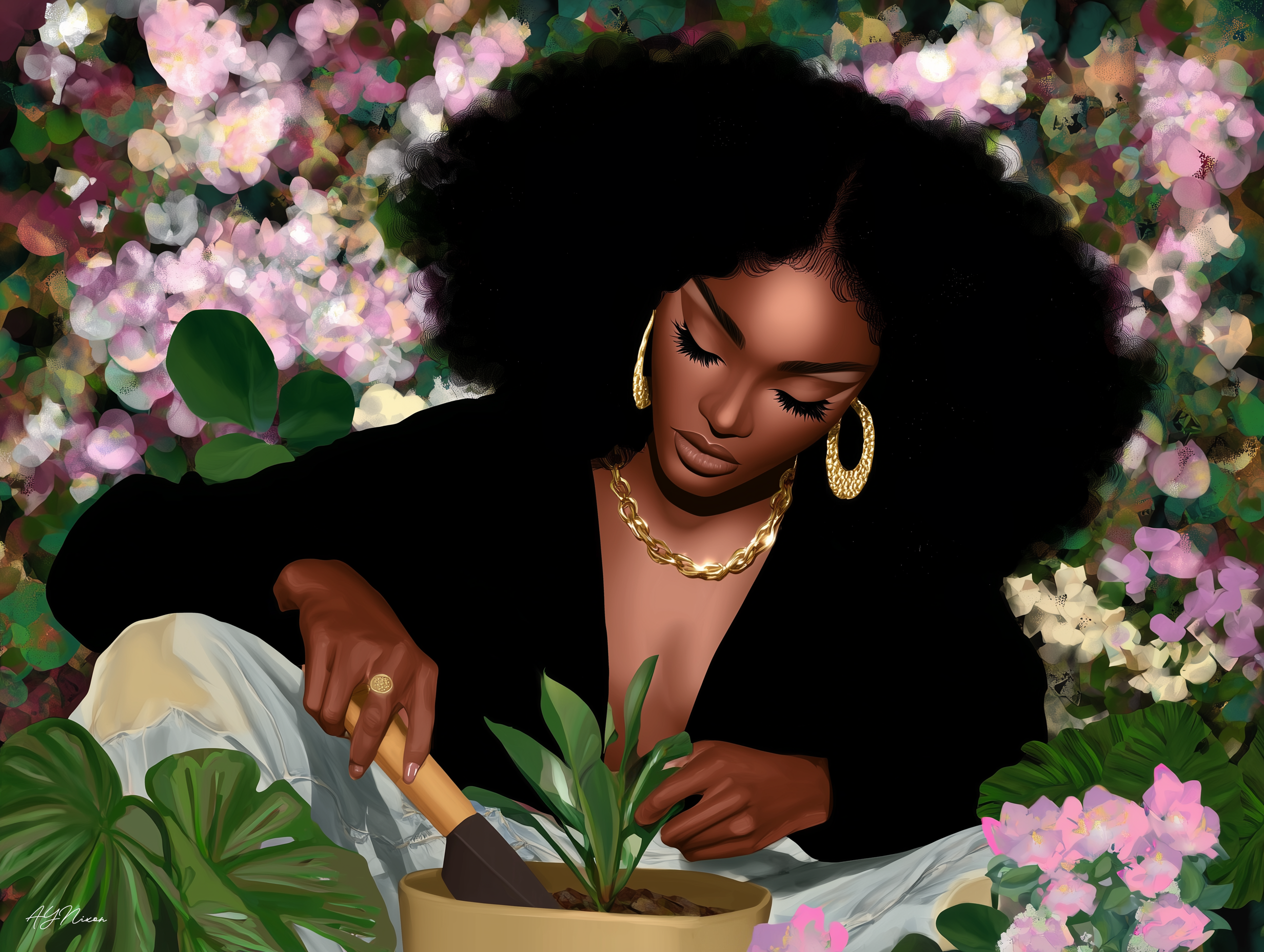 Floral Portrait Art Print