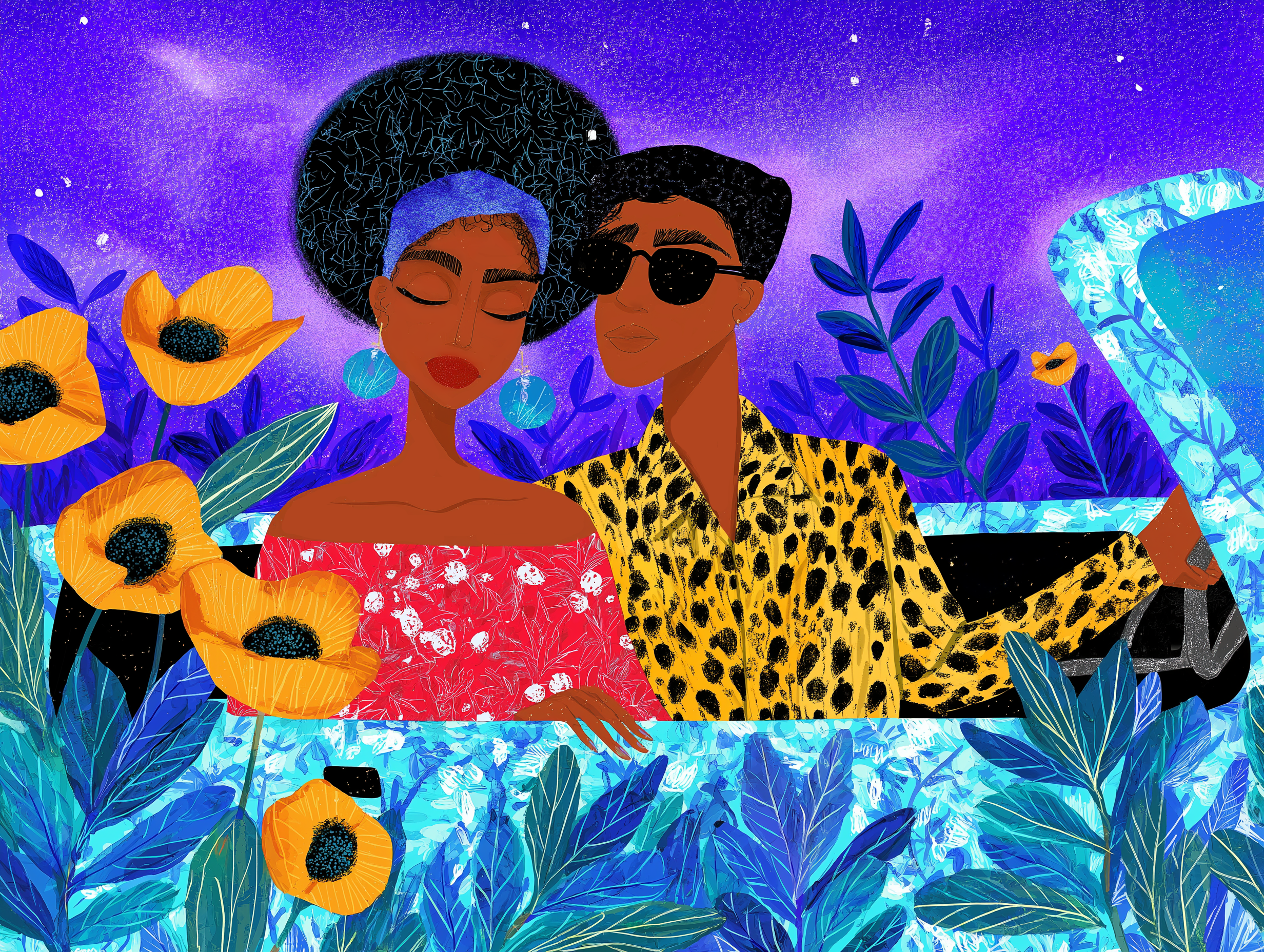 Vibrant Afrocentric Couple Art Print