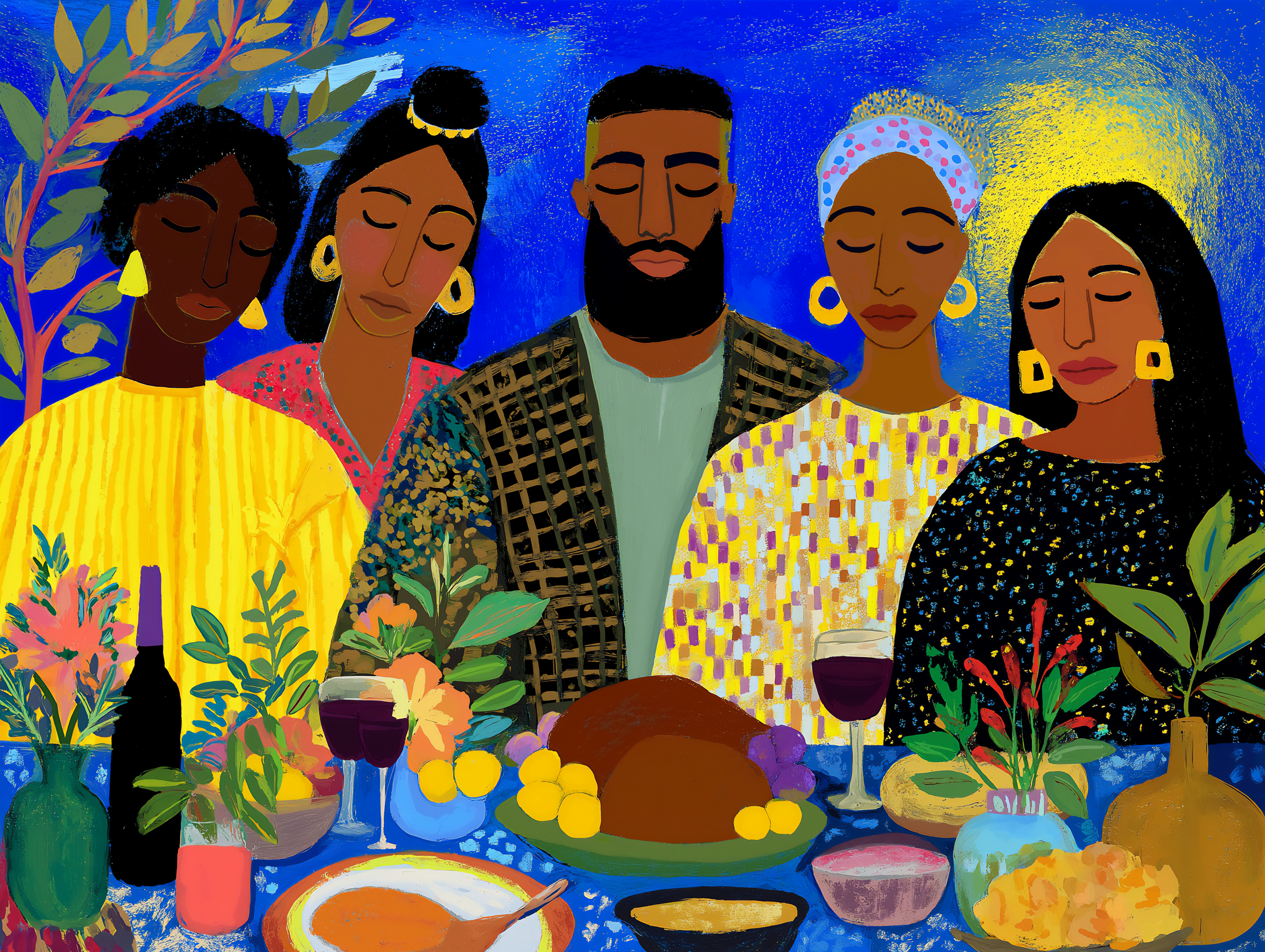 Contemporary Family Dinner Art Print