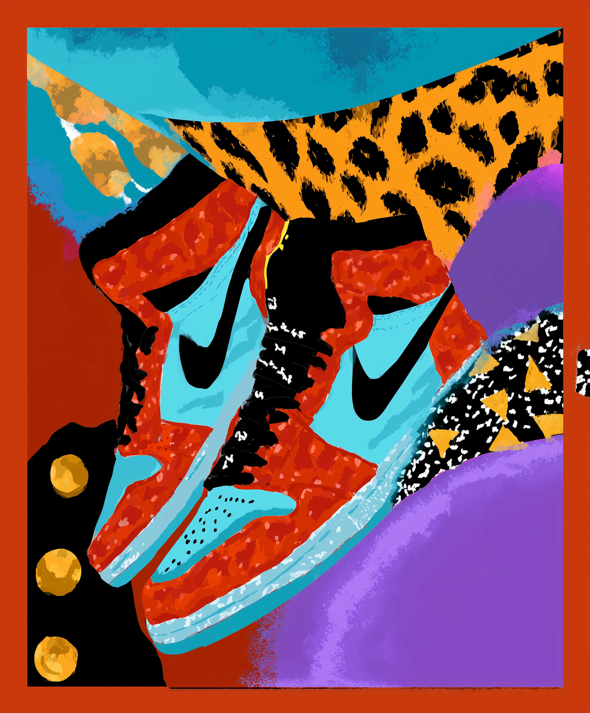 Pop Art Sneakers Wall Print