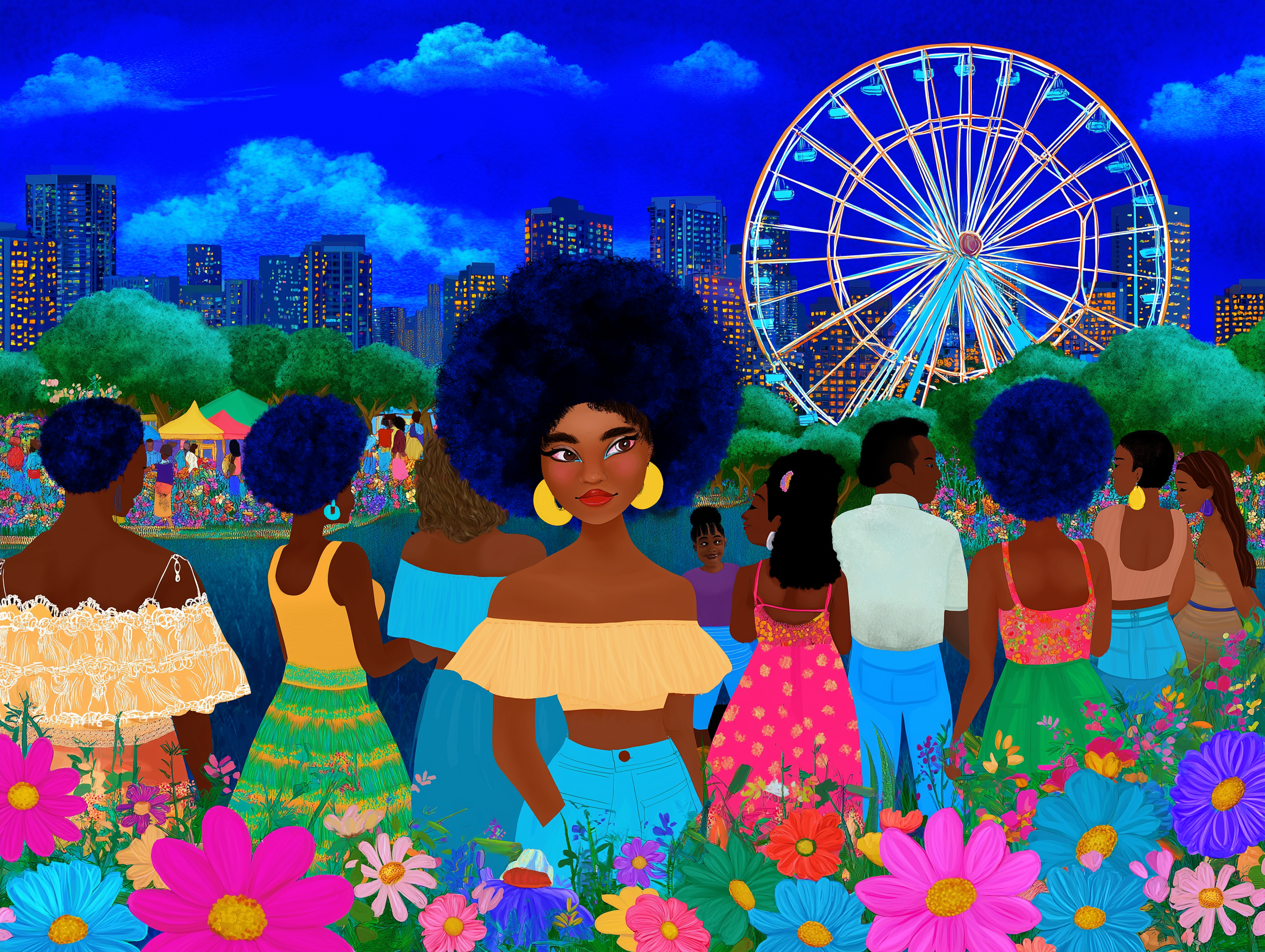 Colorful Festival Scene Art Print