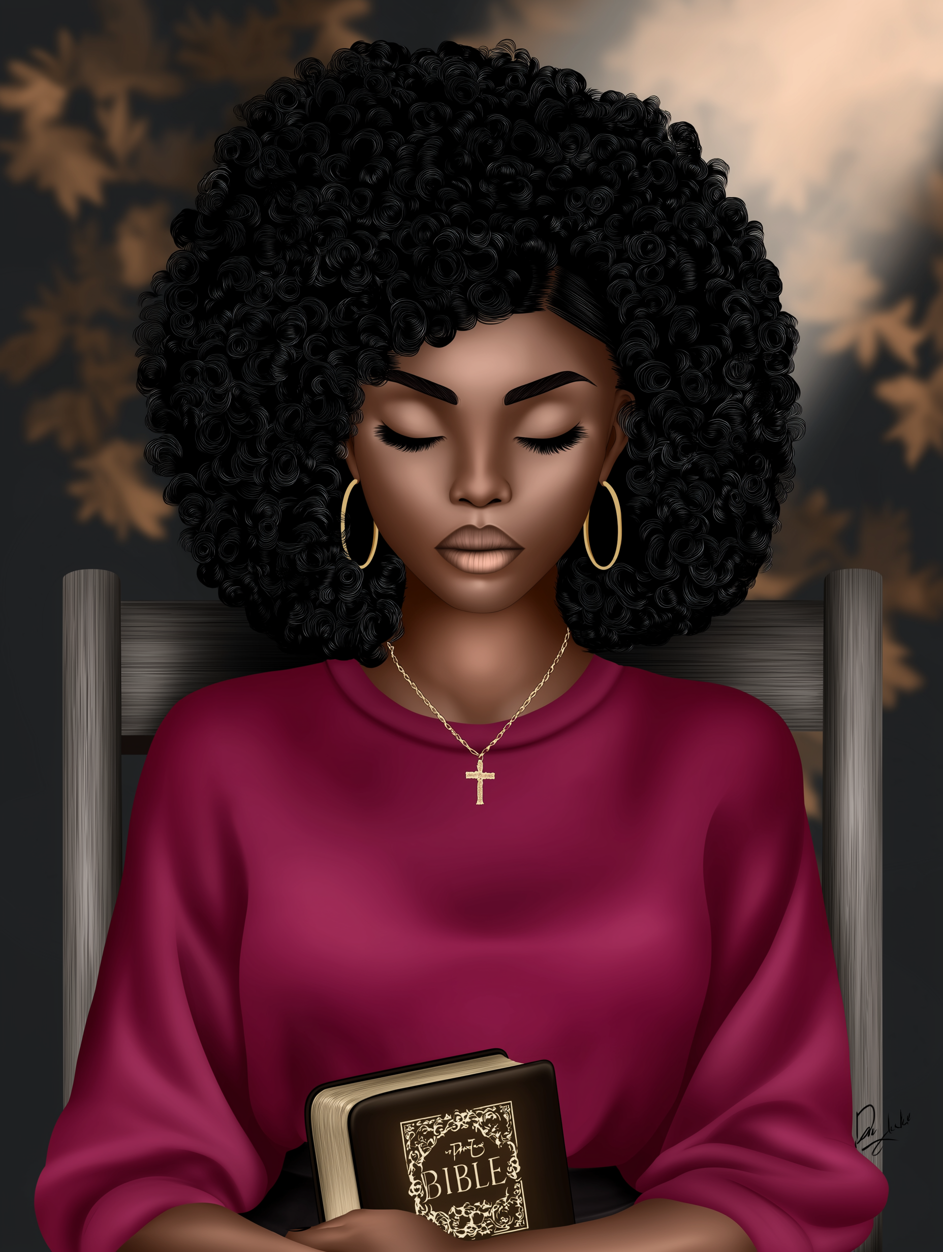 Modern Afro Woman Wall Art