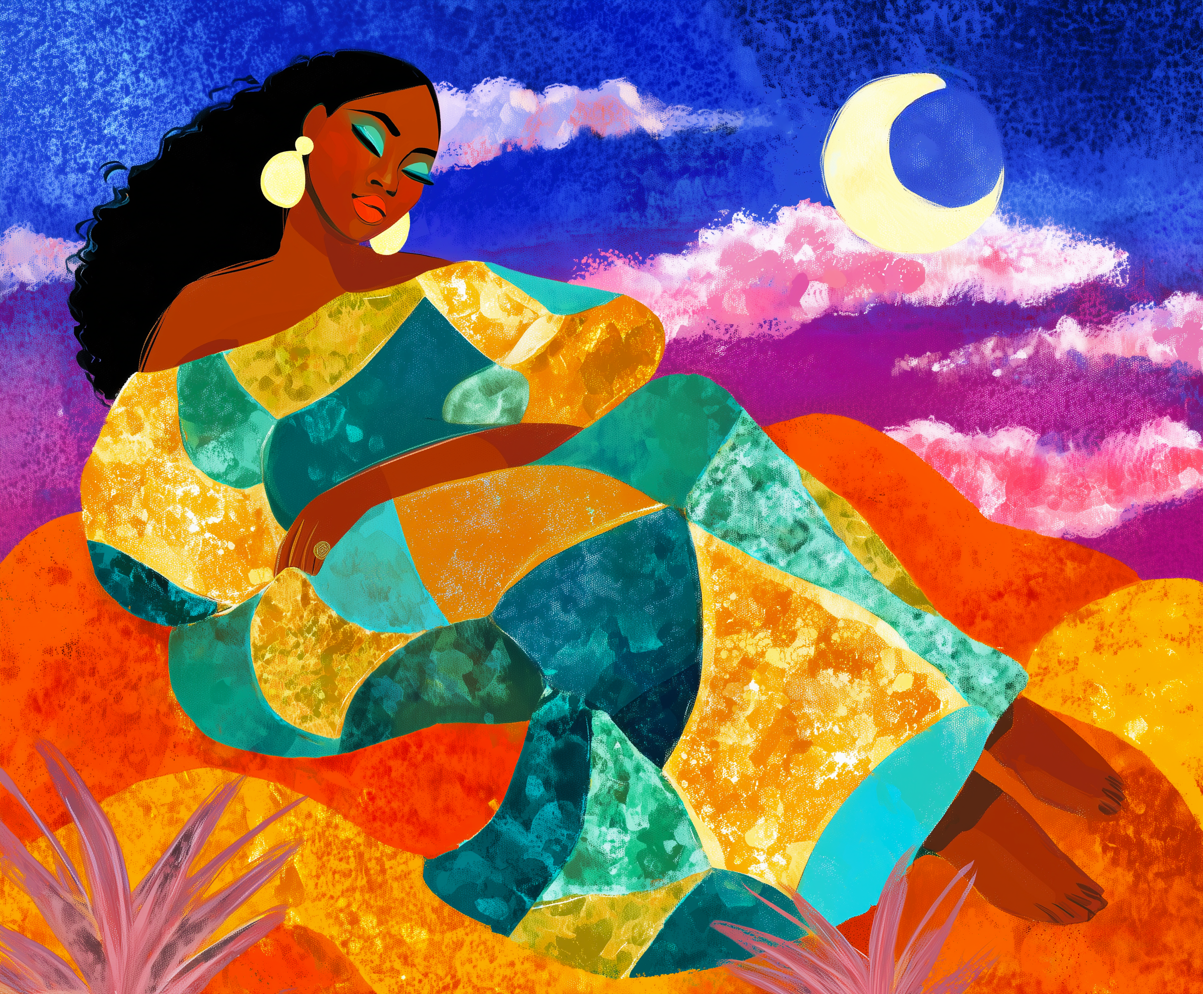 Modern Abstract Woman Art Print