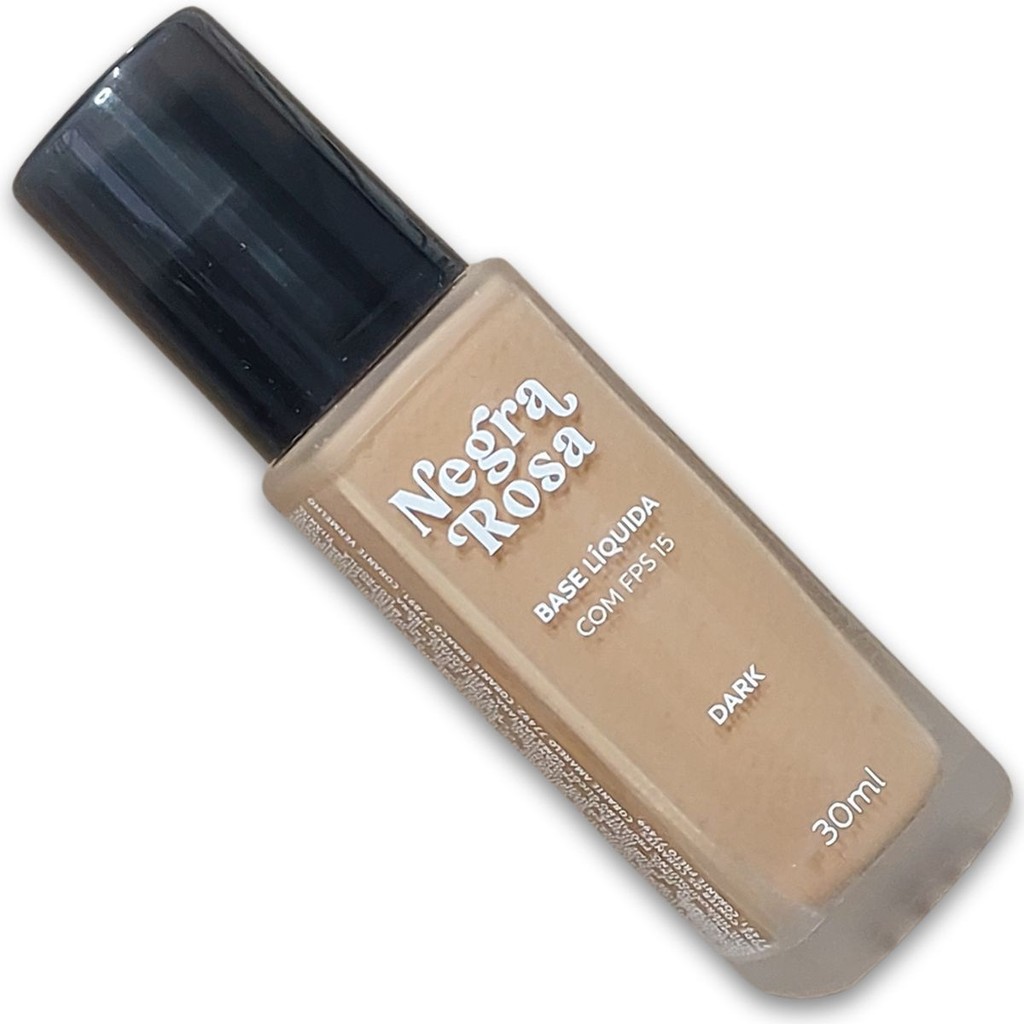 ✨Base Líquida Dark Negra Rosa 30 ml FPS 15 – Para uma Beleza que Realça a Sua Essência! ✨ 
