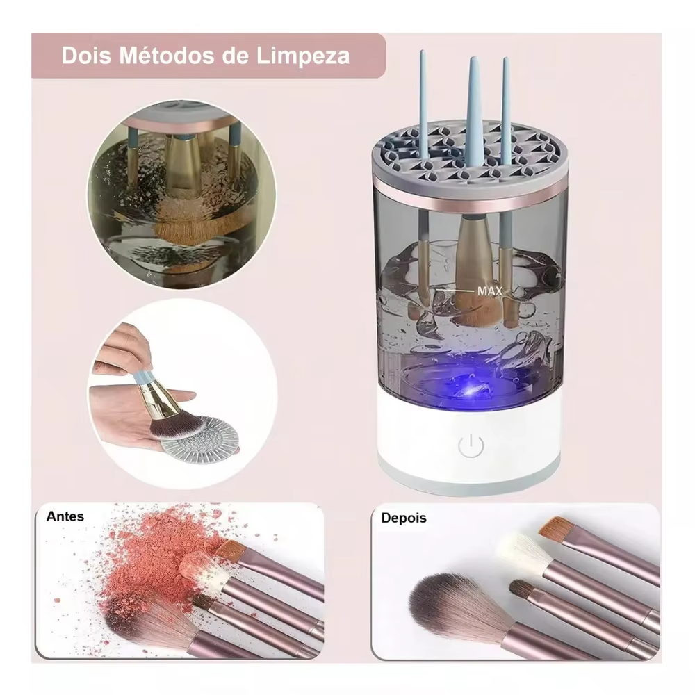 Lavador elétrico de pincéis de maquiagem