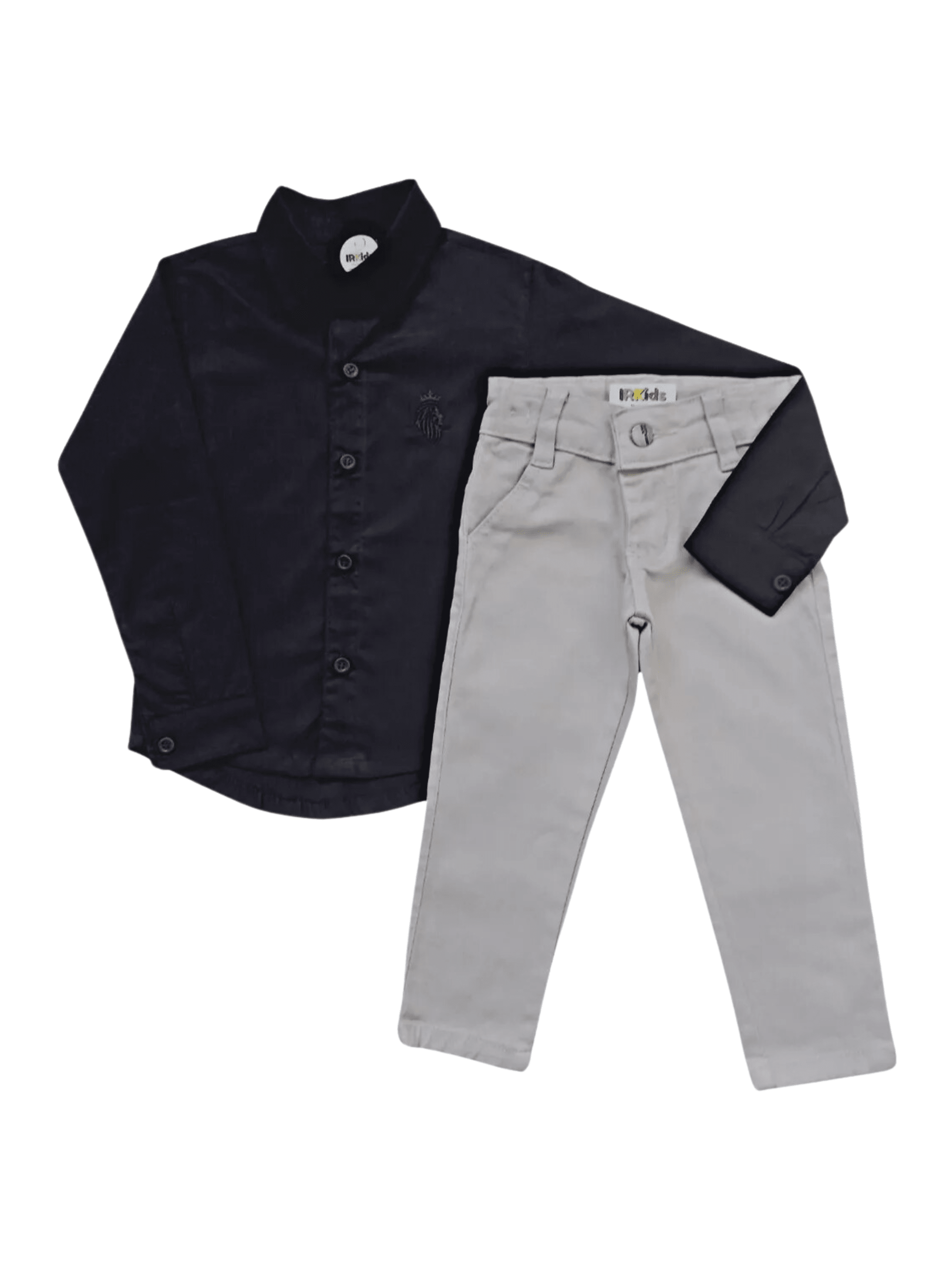 Conjunto infantil social preto e cinza
