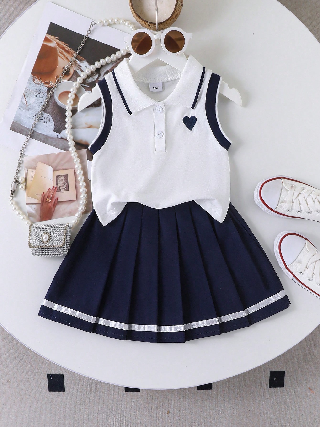 Conjunto infantil de saia e blusa