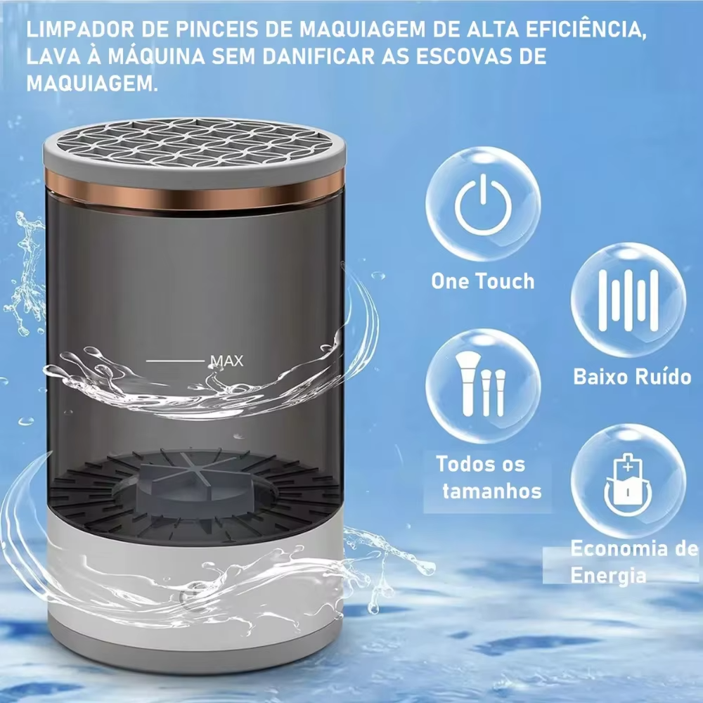 Lavador elétrico de pincéis de maquiagem
