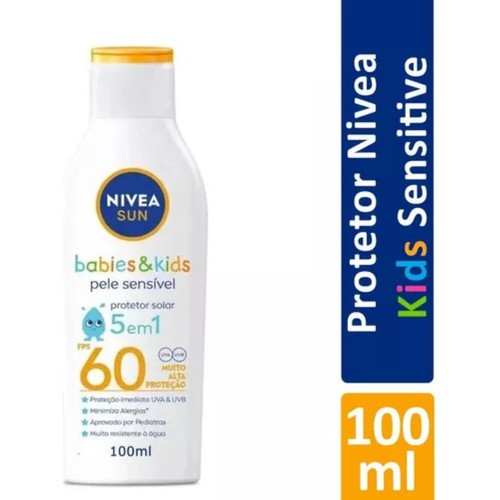 ✨ Protetor Solar NIVEA Sun Kids Sensitive FPS 60 - 100ml - Proteção Suave e Potente para a Pele Sensível dos Pequenos! ✨