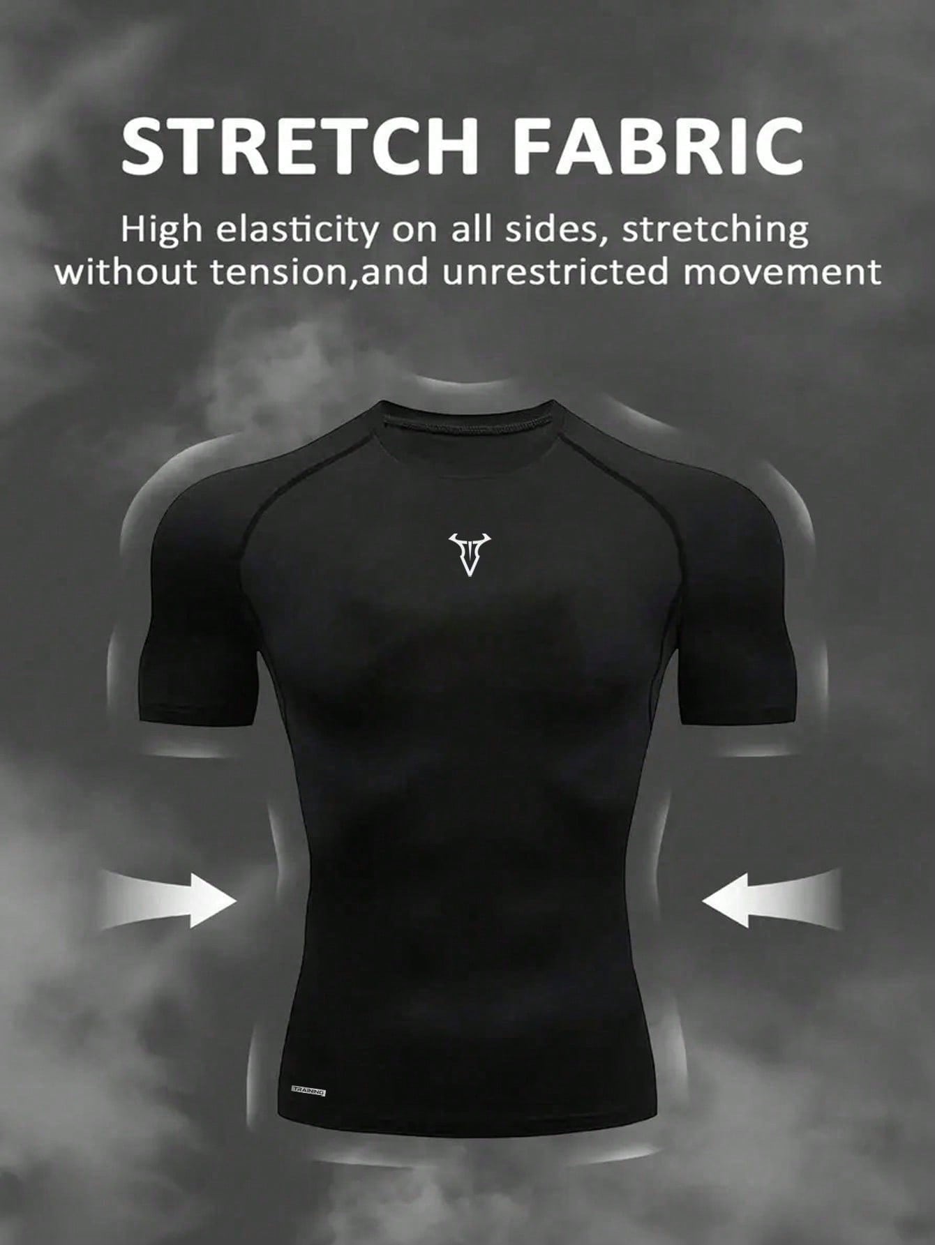 Camiseta esportiva de tecido elástico