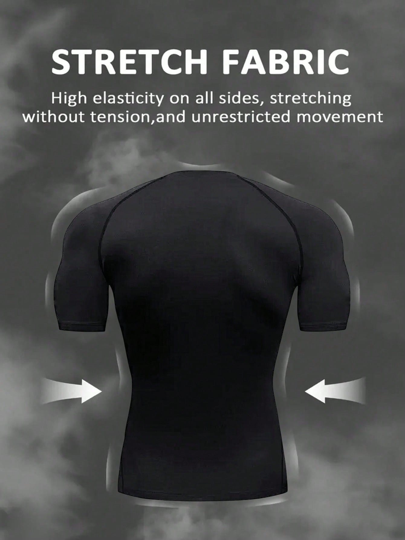 Camiseta esportiva de tecido elástico