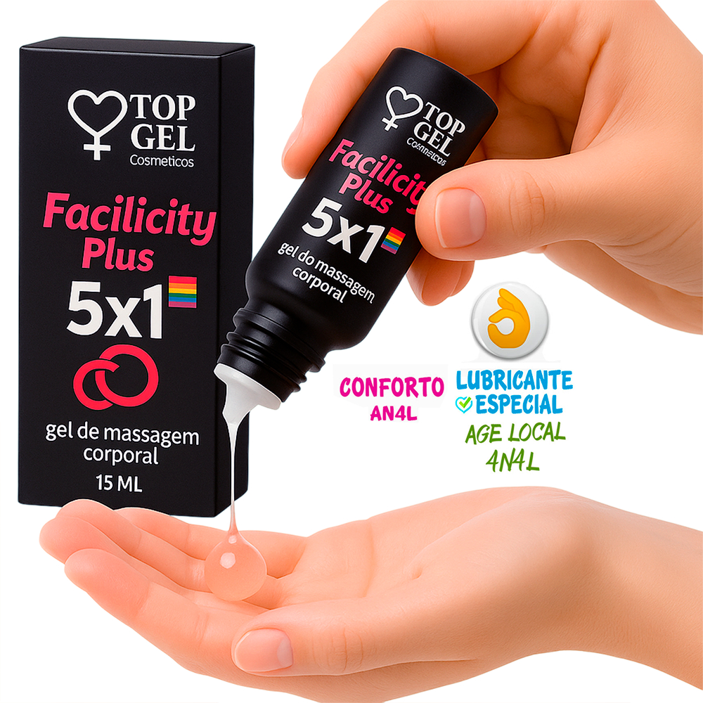 Lubrificante Íntimo Facilicity Plus 5 em 1: Gel de Massagem Corporal