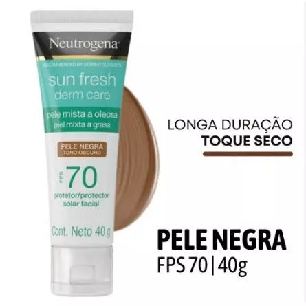 Protetor solar facial Neutrogena Sun Fresh Derm Care FPS 70