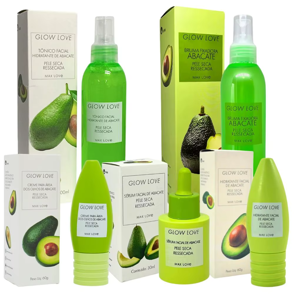 🌿 Kit Glow Love Abacate Max Love – Nutrição Inteligente para Pele e Cabelos Cacheados e Afros 🌿