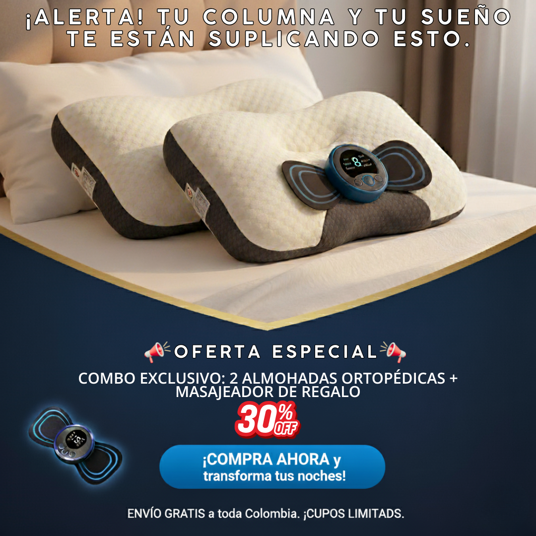 Combo Exclusive: 2 Almohadas Ortopédicas + Masajeador de Regalo
