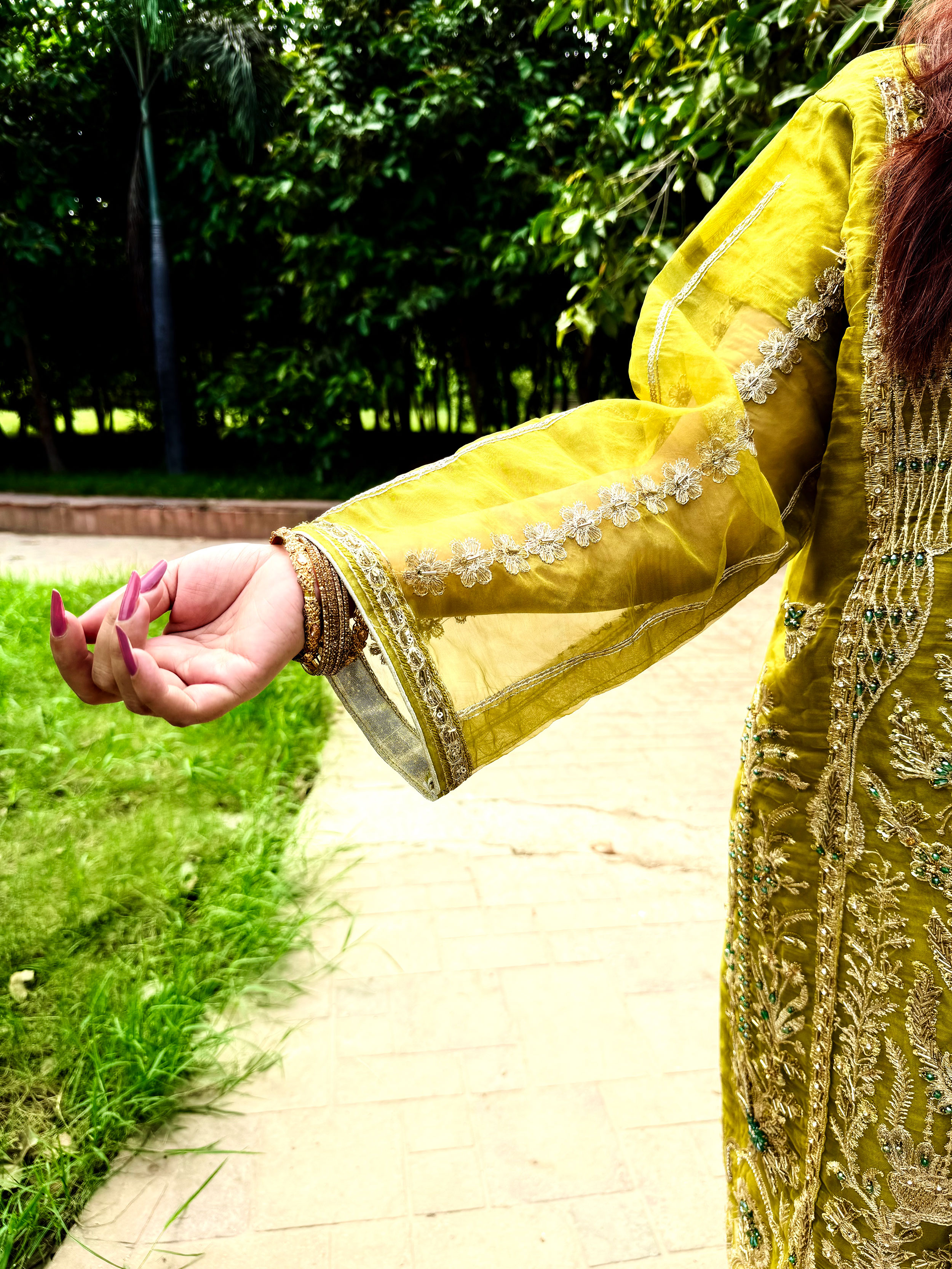 Embroidered Green Suit - Mehwish Collection 