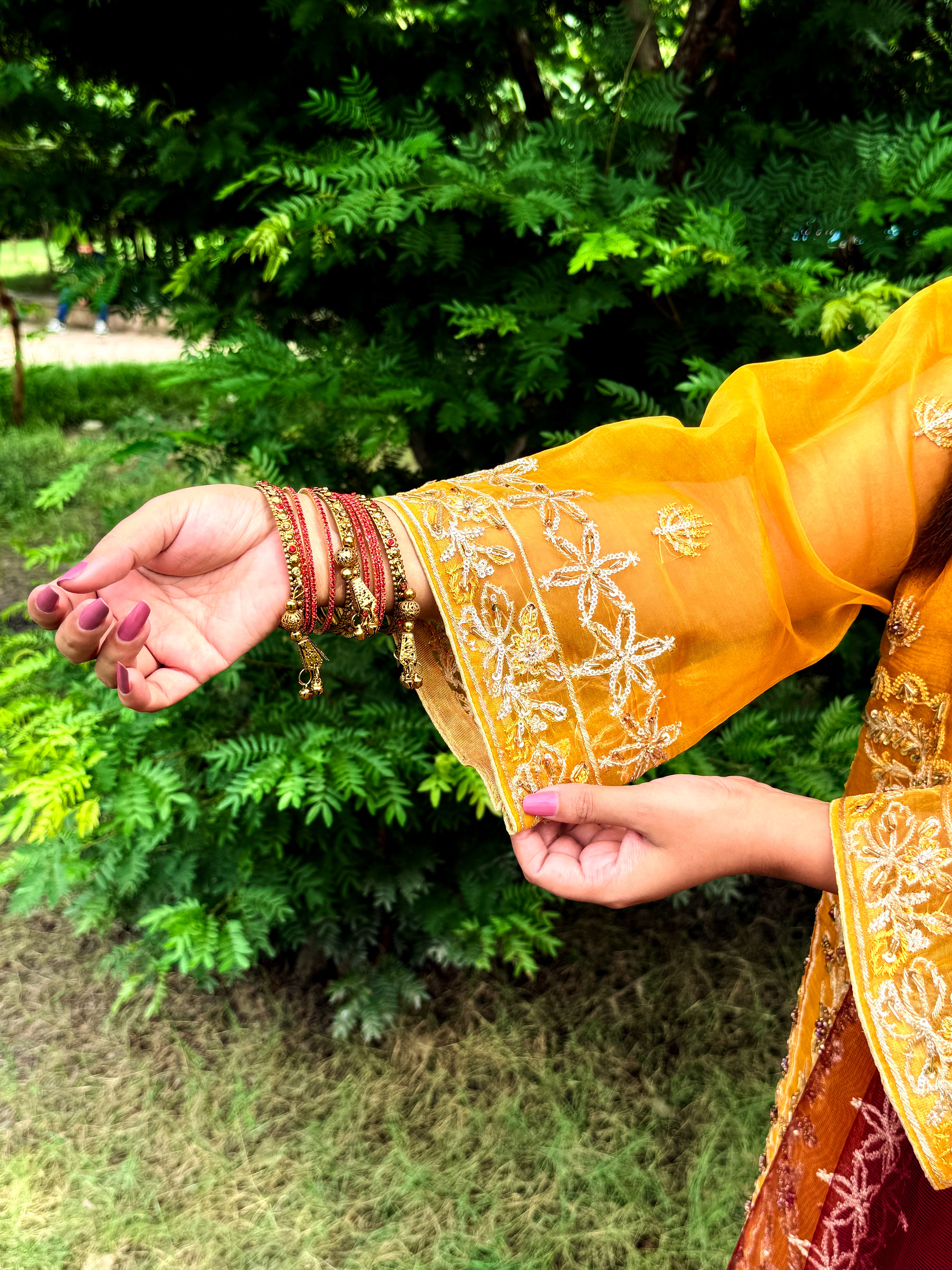 Embroidered Orange Suit - Mehwish Collection 