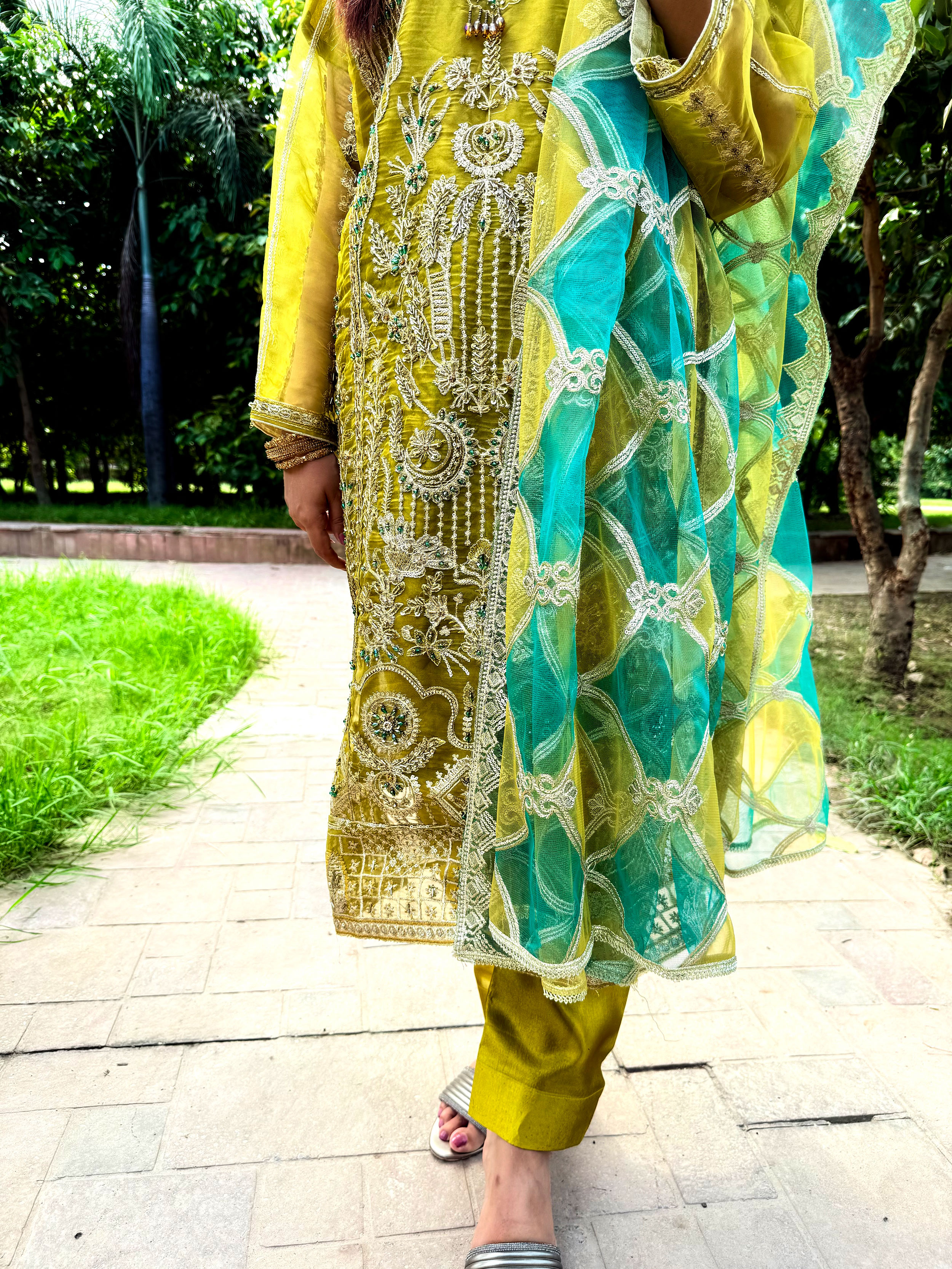 Embroidered Green Suit - Mehwish Collection 