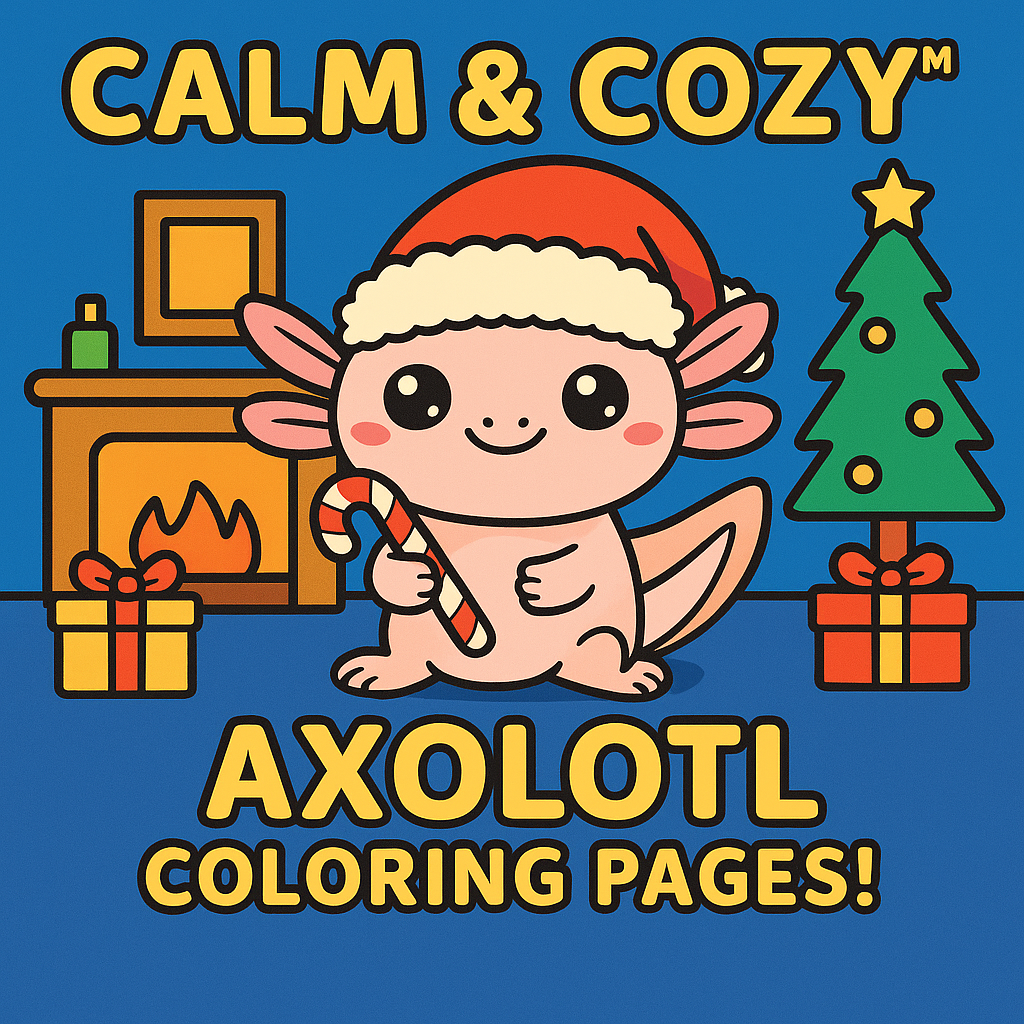 Calm & Cozy™ Axolotl Coloring Pages (Original Images Not on Amazon)