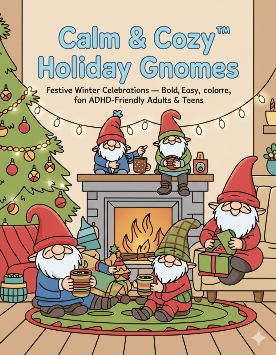 Calm & Cozy™ Holiday Gnomes Coloring Book 