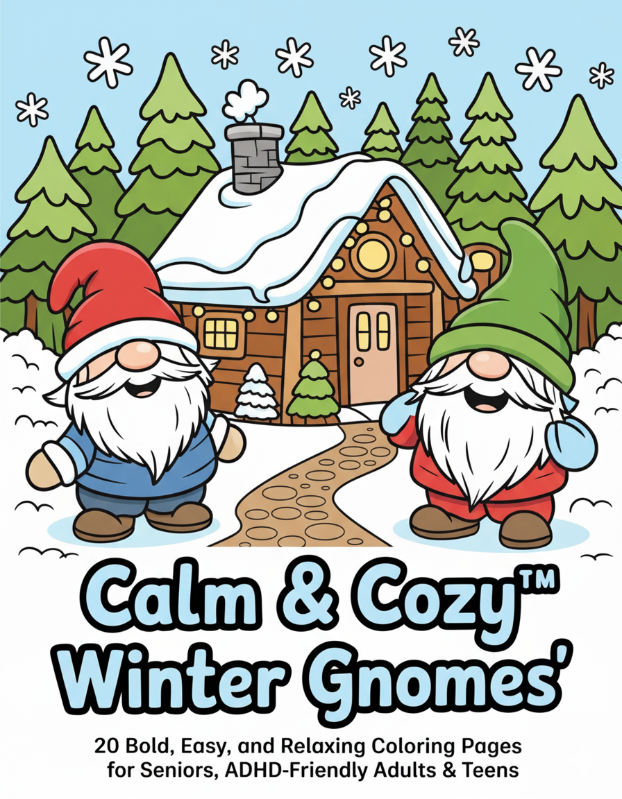 Calm & Cozy™ Winter Gnomes Coloring Book One