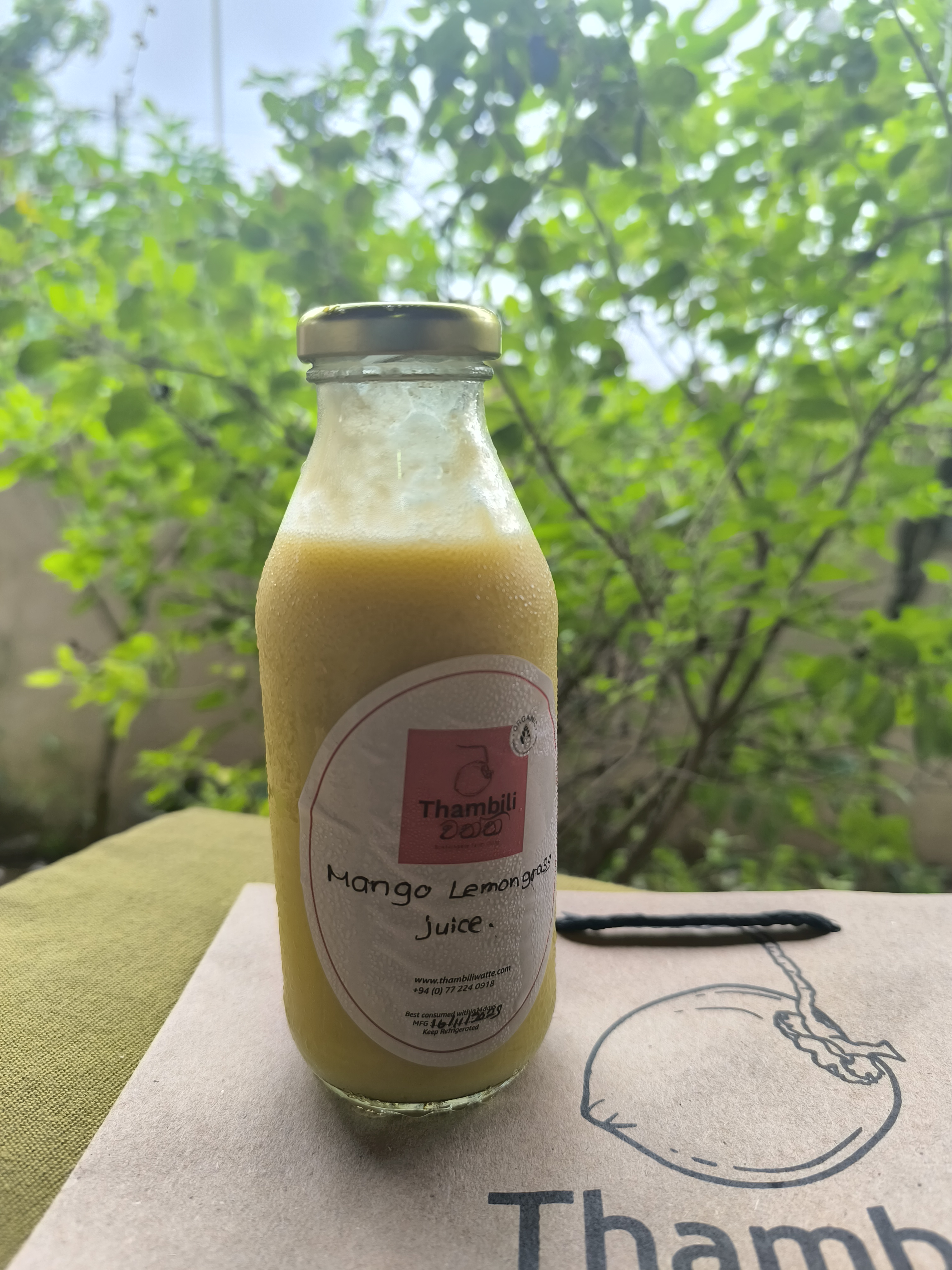 Mango Lemongrass Juice with Lemon zest 350ML