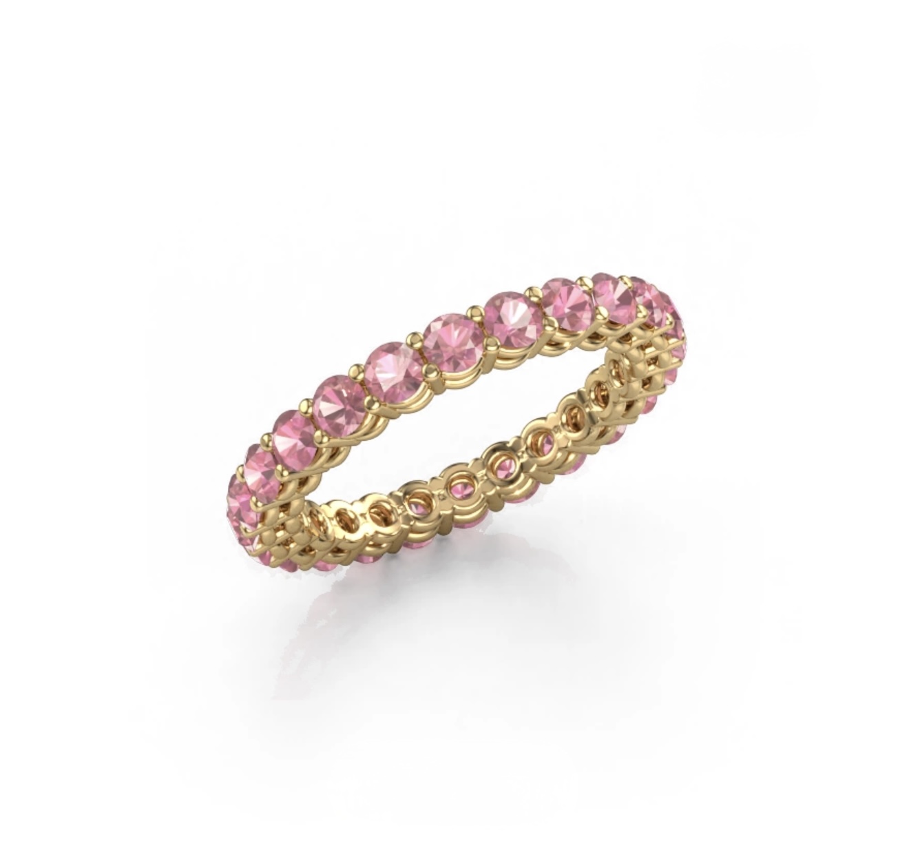 Gold 2.7 Tourmaline ring with pink gemstones