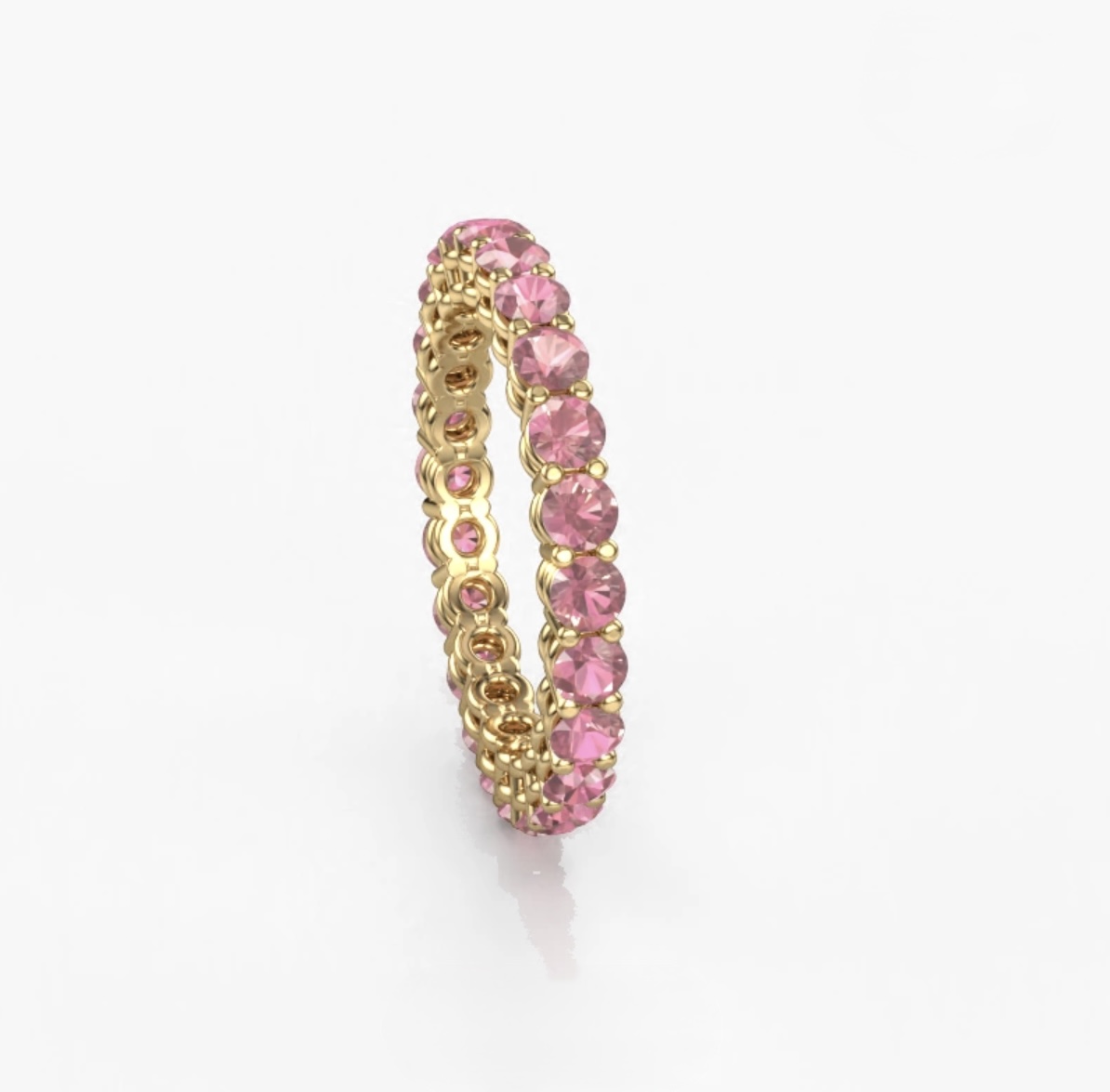 Gold 2.7 Tourmaline ring with pink gemstones