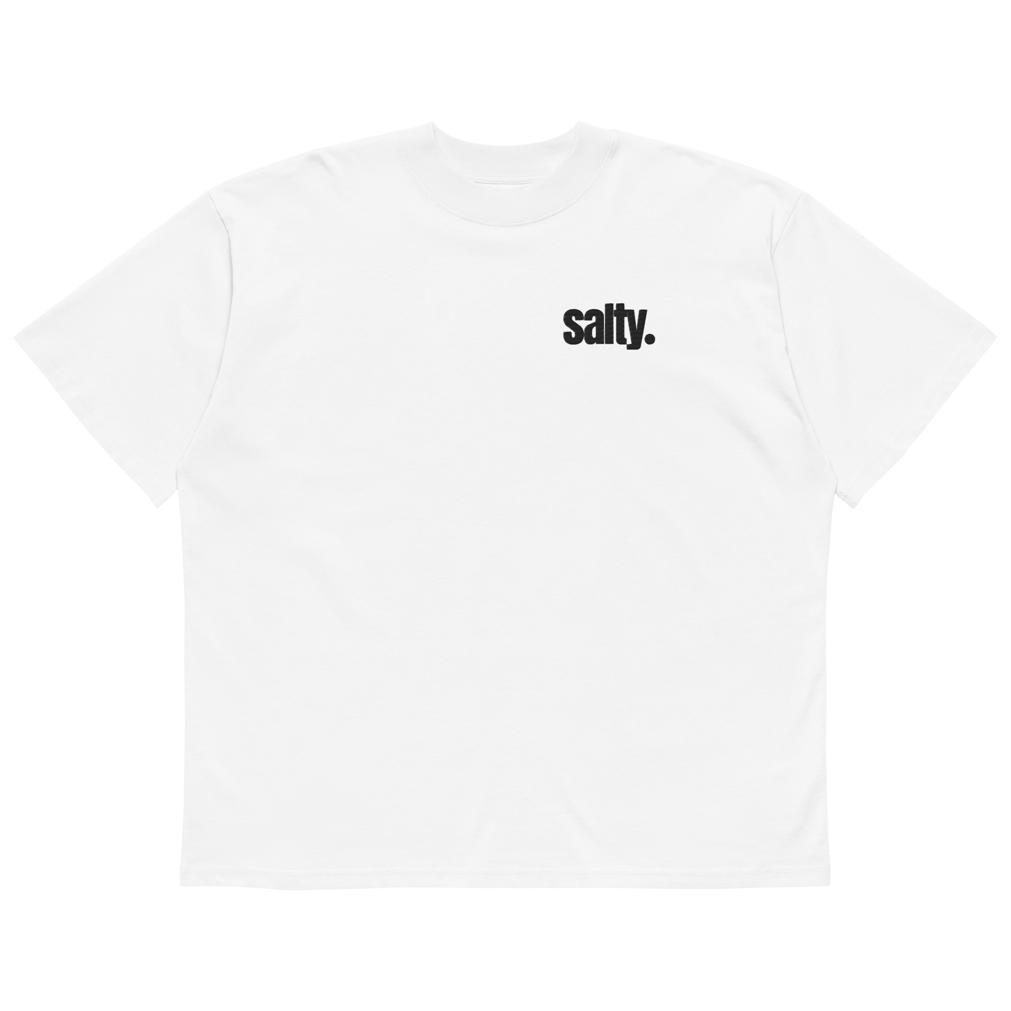 Salty. Organic Embroidered White T-Shirt