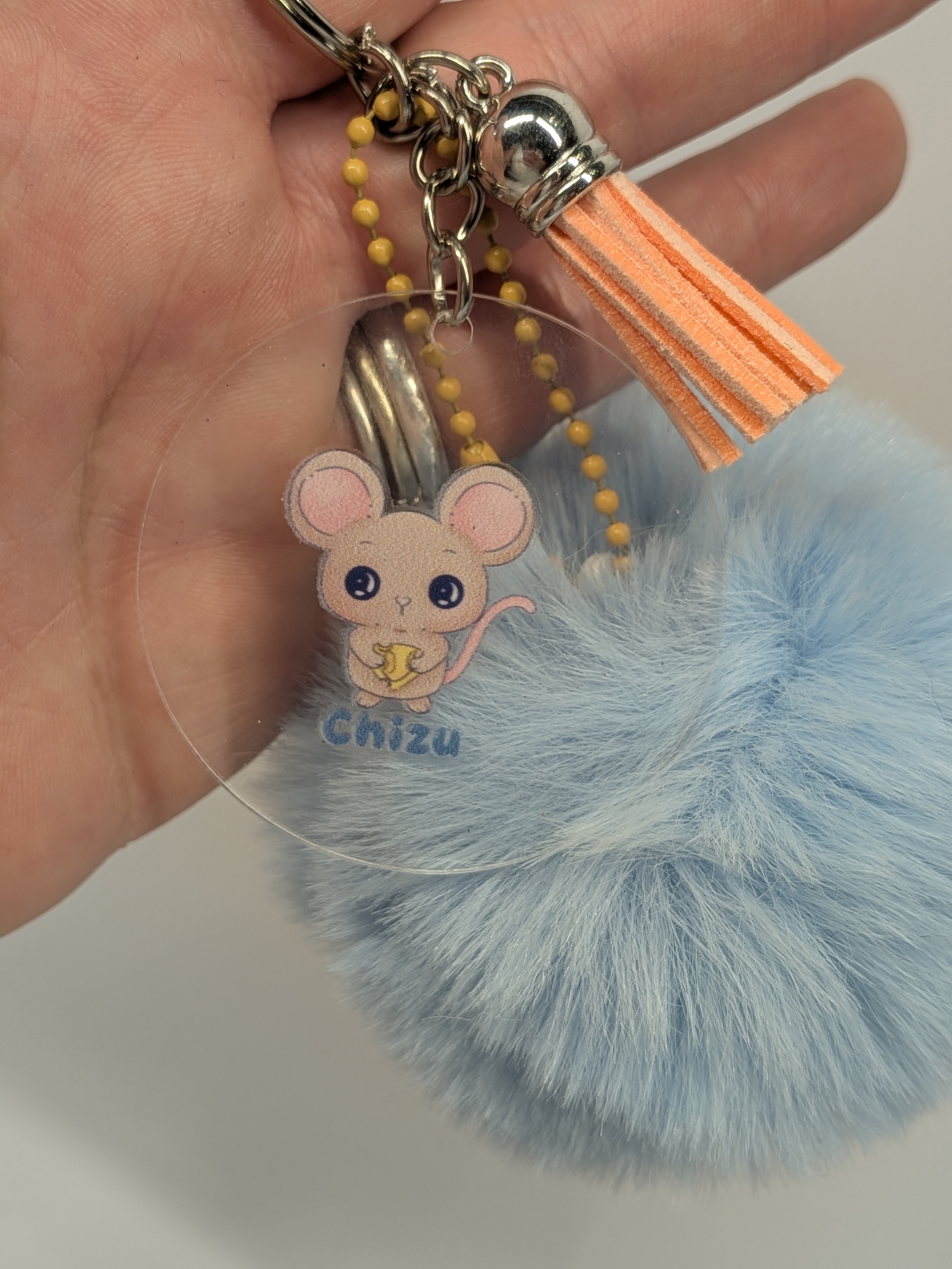 Chizu Mouse Pom-Pom Keychain
