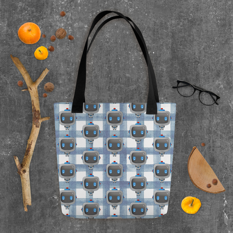 Robot Pattern Tote Bag
