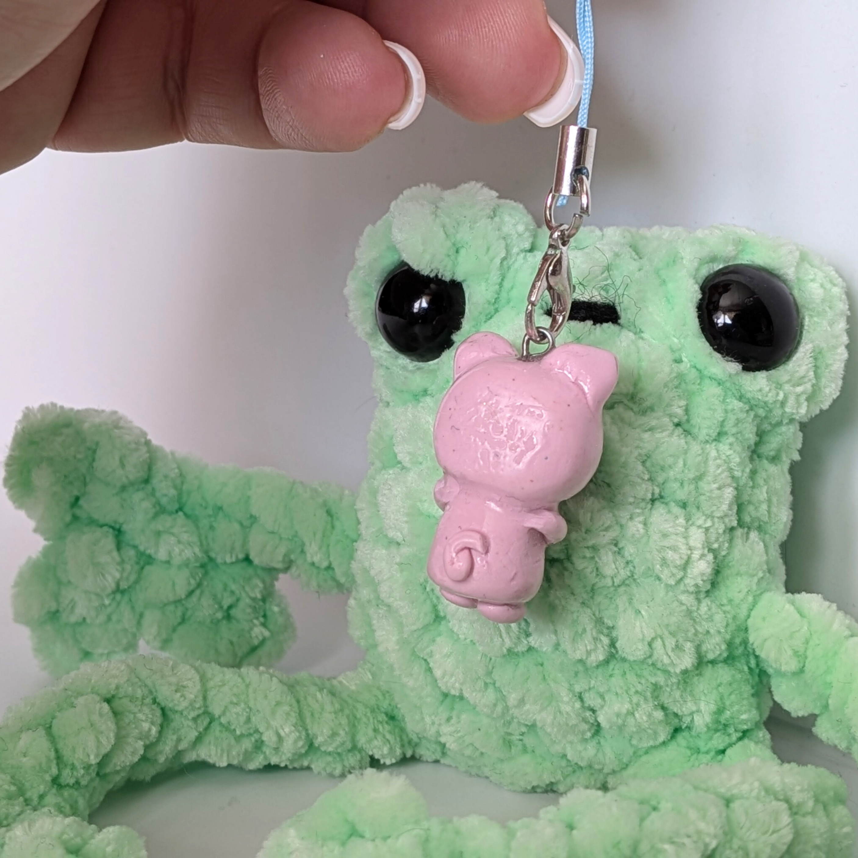 Clay Kawaii Pig Phone Charm