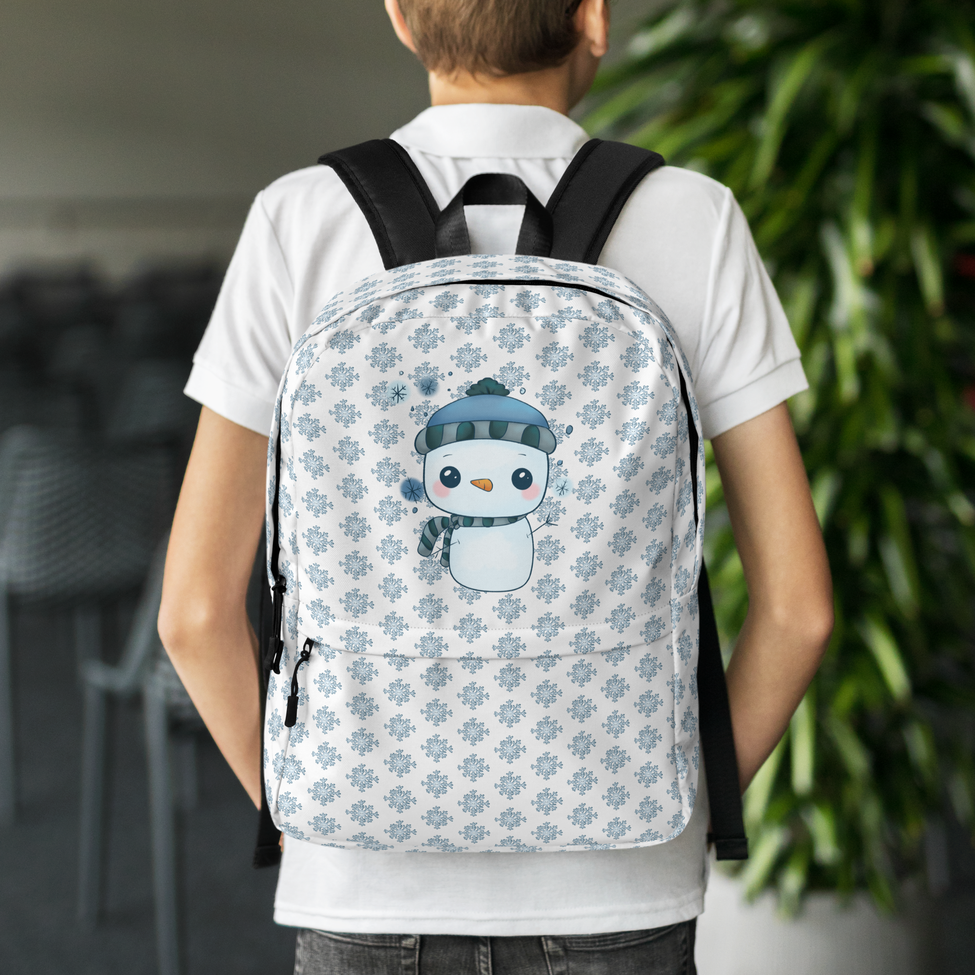 Cute Kawaii Snowman Pattern Backpack