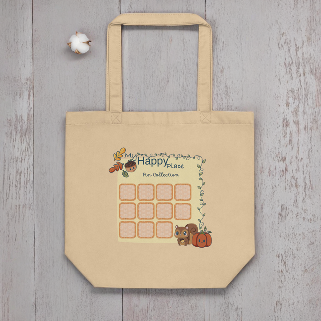 Eco Tote Bag Kawaii Autumn Pin Collecting