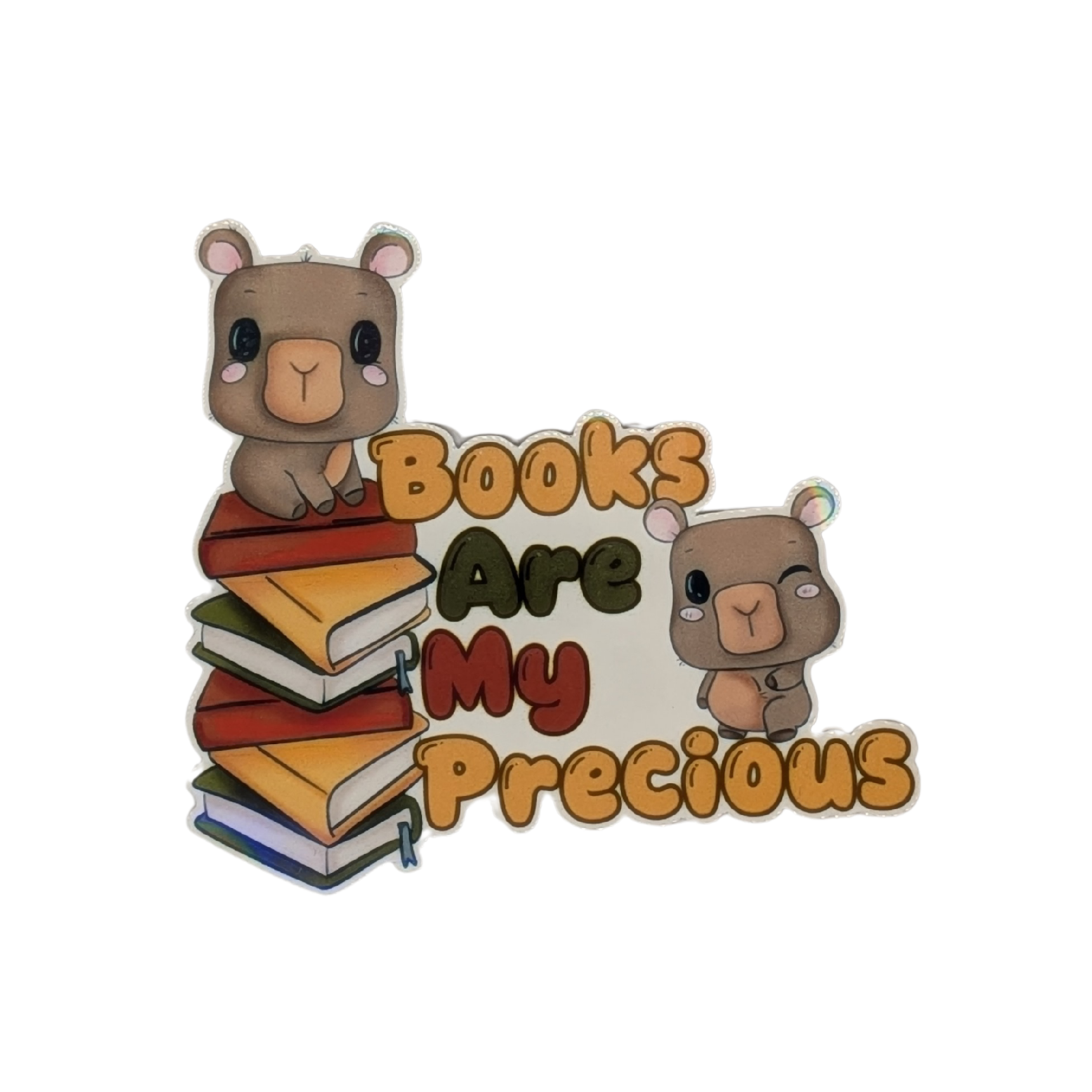 "Books Are My Precious" Kawaii Capybara Sticker