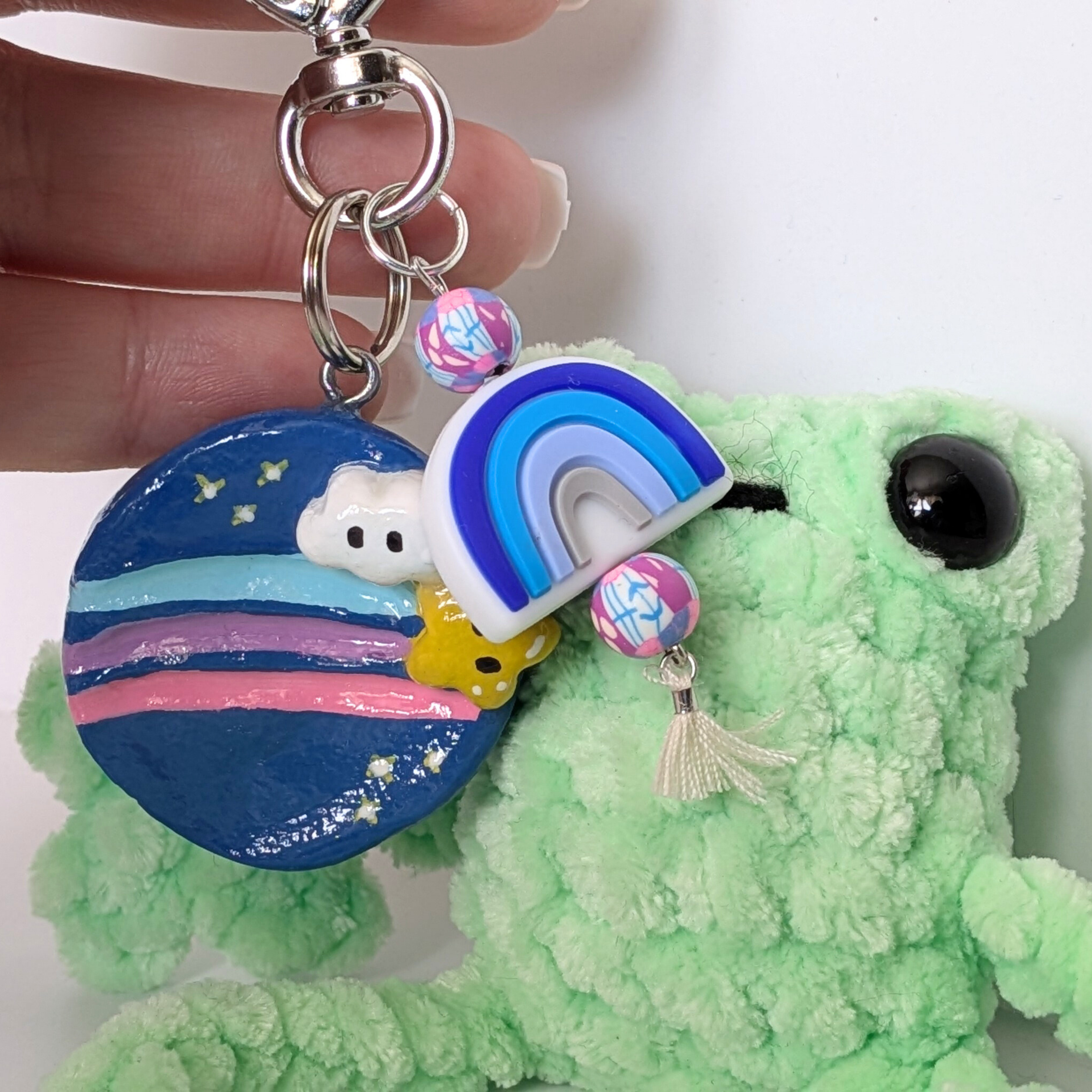 Cute Cosmic Textured Worry Stone Keychain