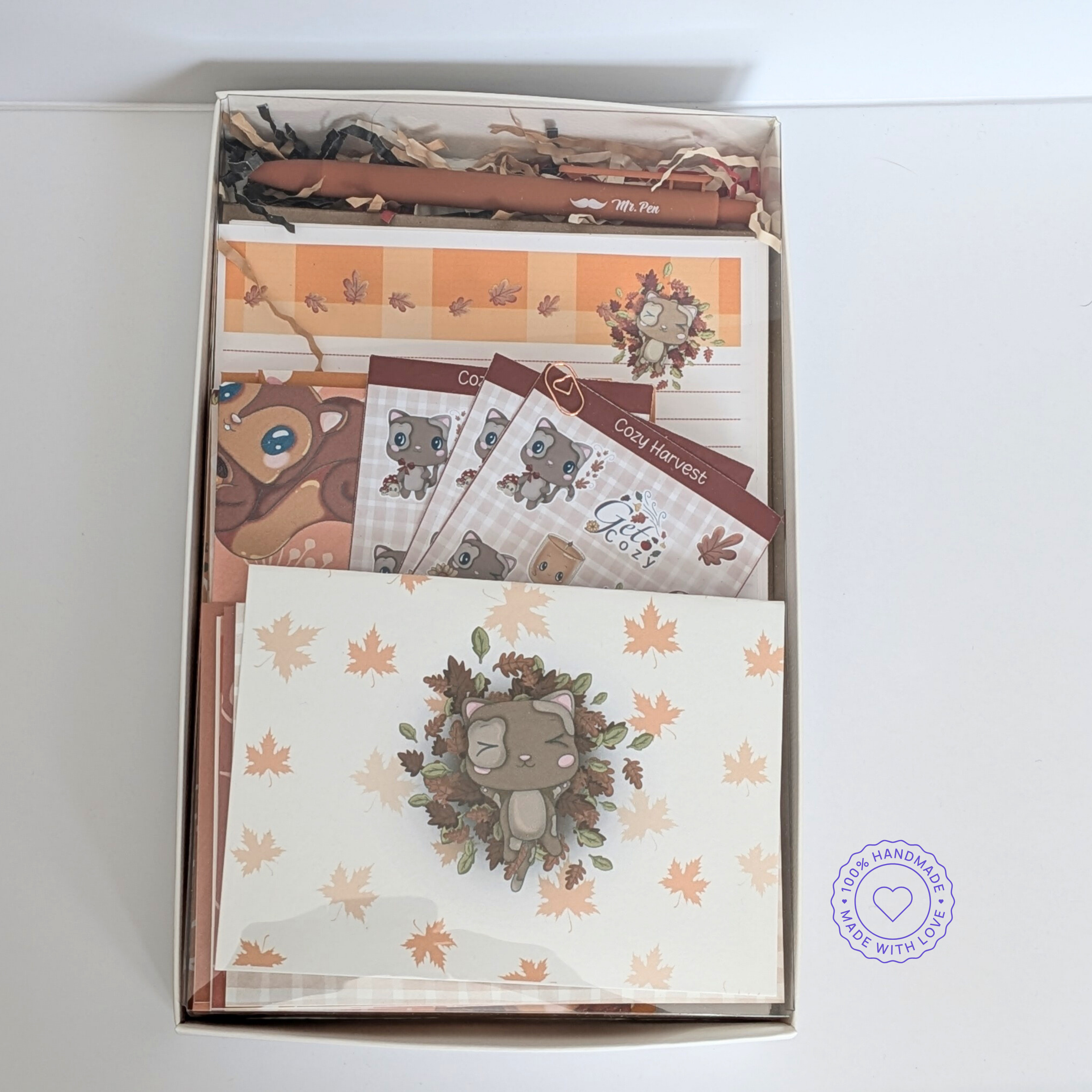 Autumn Kawaii Cat Stationery Gift Set