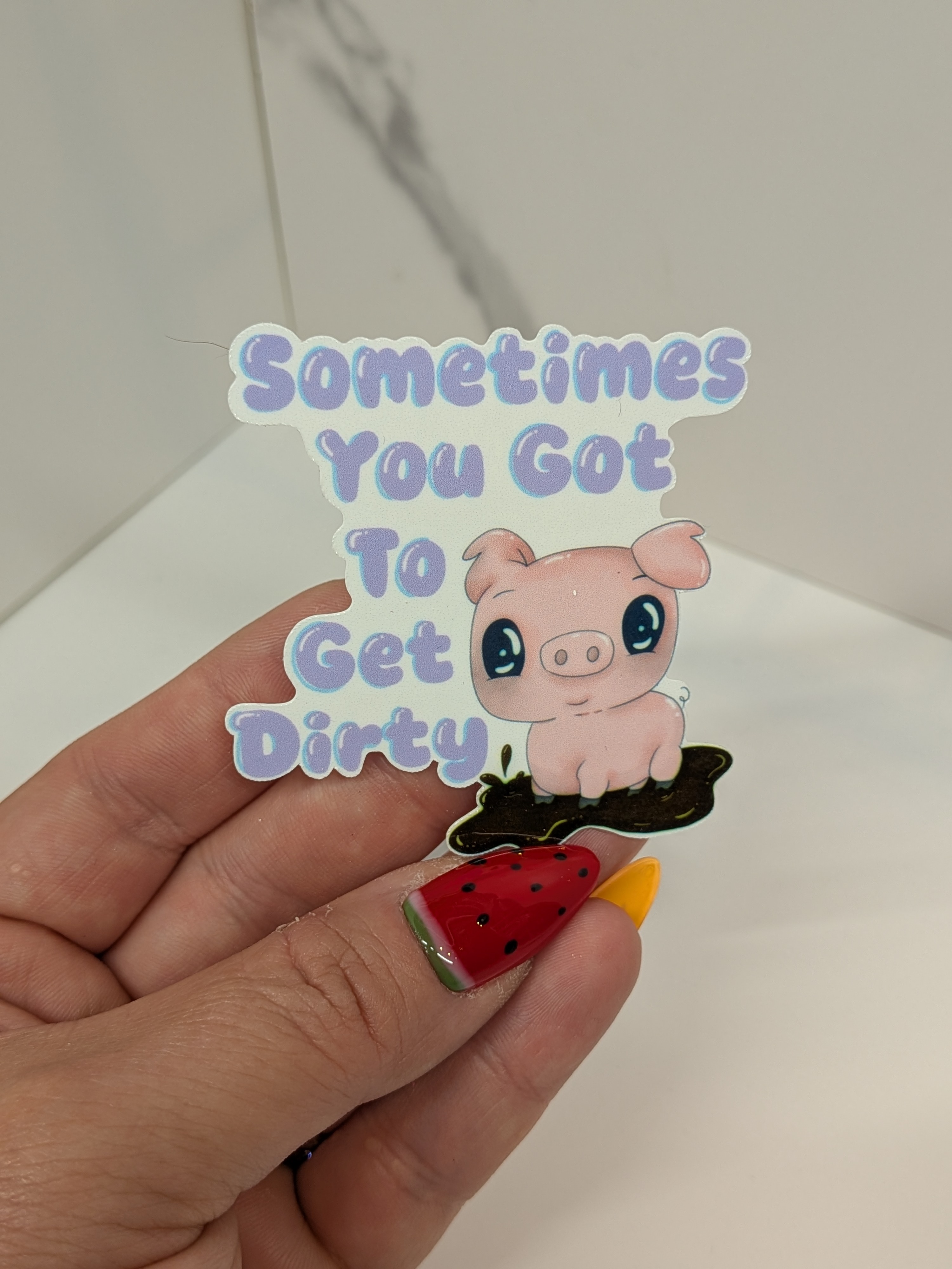 Cute Pig 'Get Dirty' Mochi - Chan Sticker
